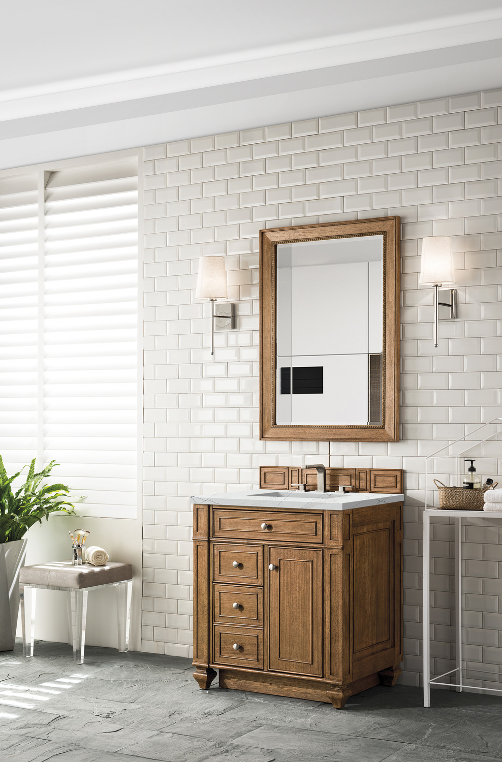 40 inch bathroom vanity with top James Martin Vanity Saddle Brown Transitional