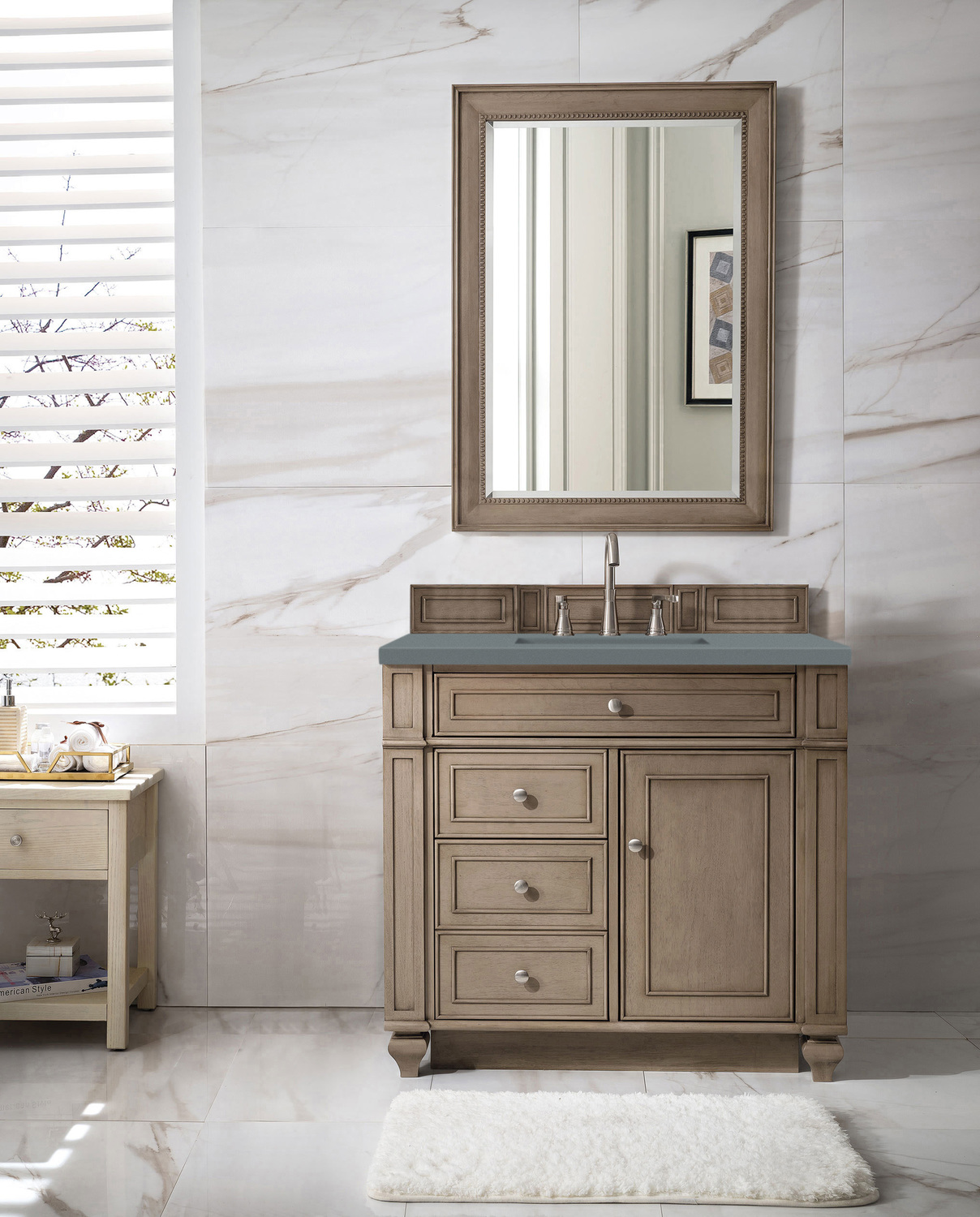 60 inch bathroom vanity with sink James Martin Vanity Whitewashed Walnut Transitional