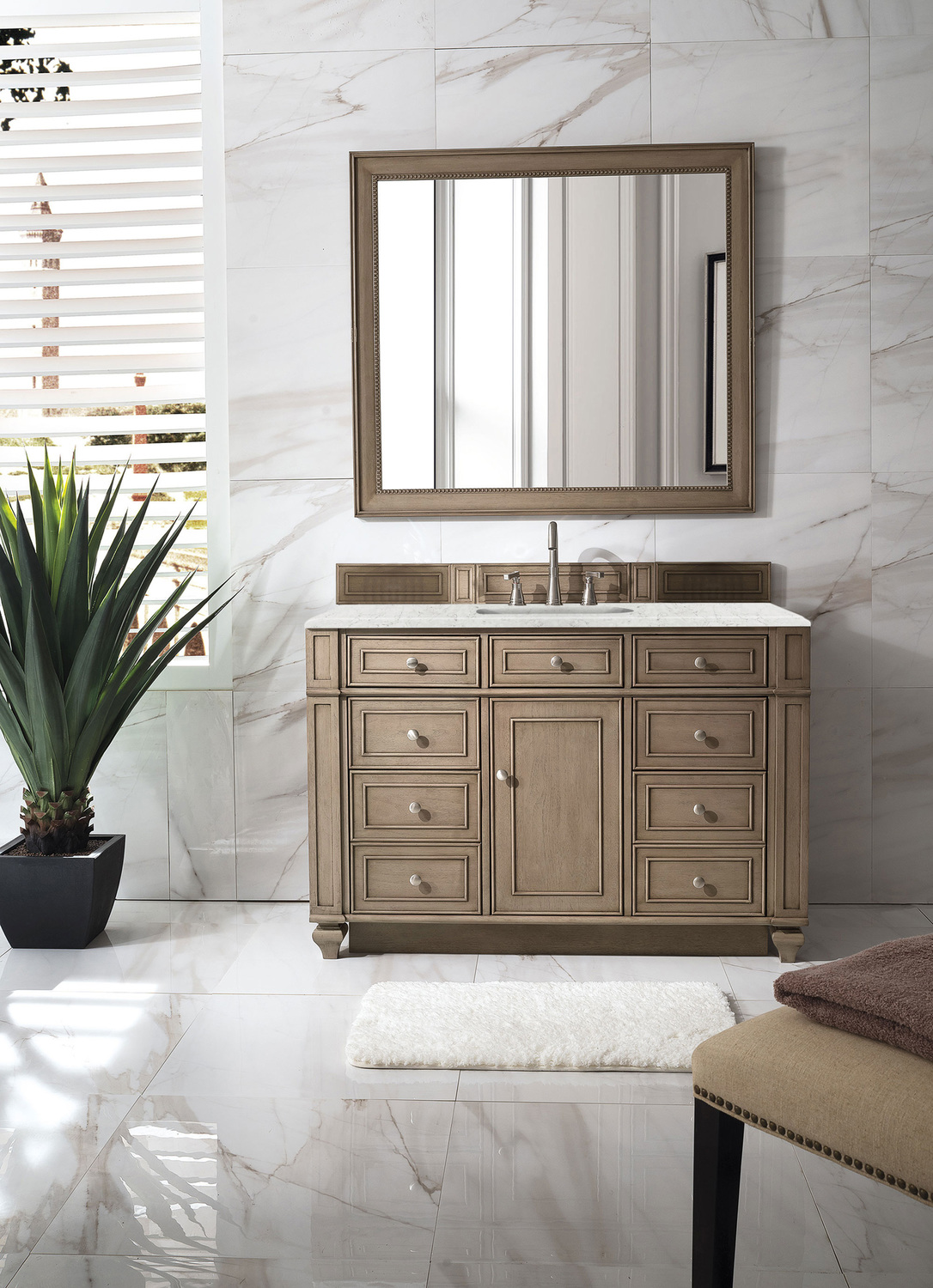 vanities with tops James Martin Vanity Whitewashed Walnut Transitional