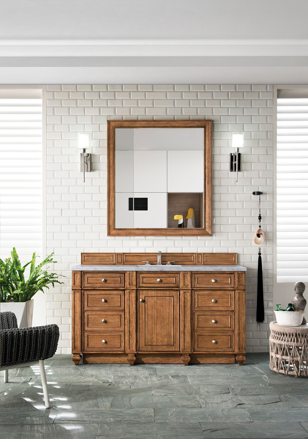 modern double bathroom vanity James Martin Vanity Saddle Brown Transitional