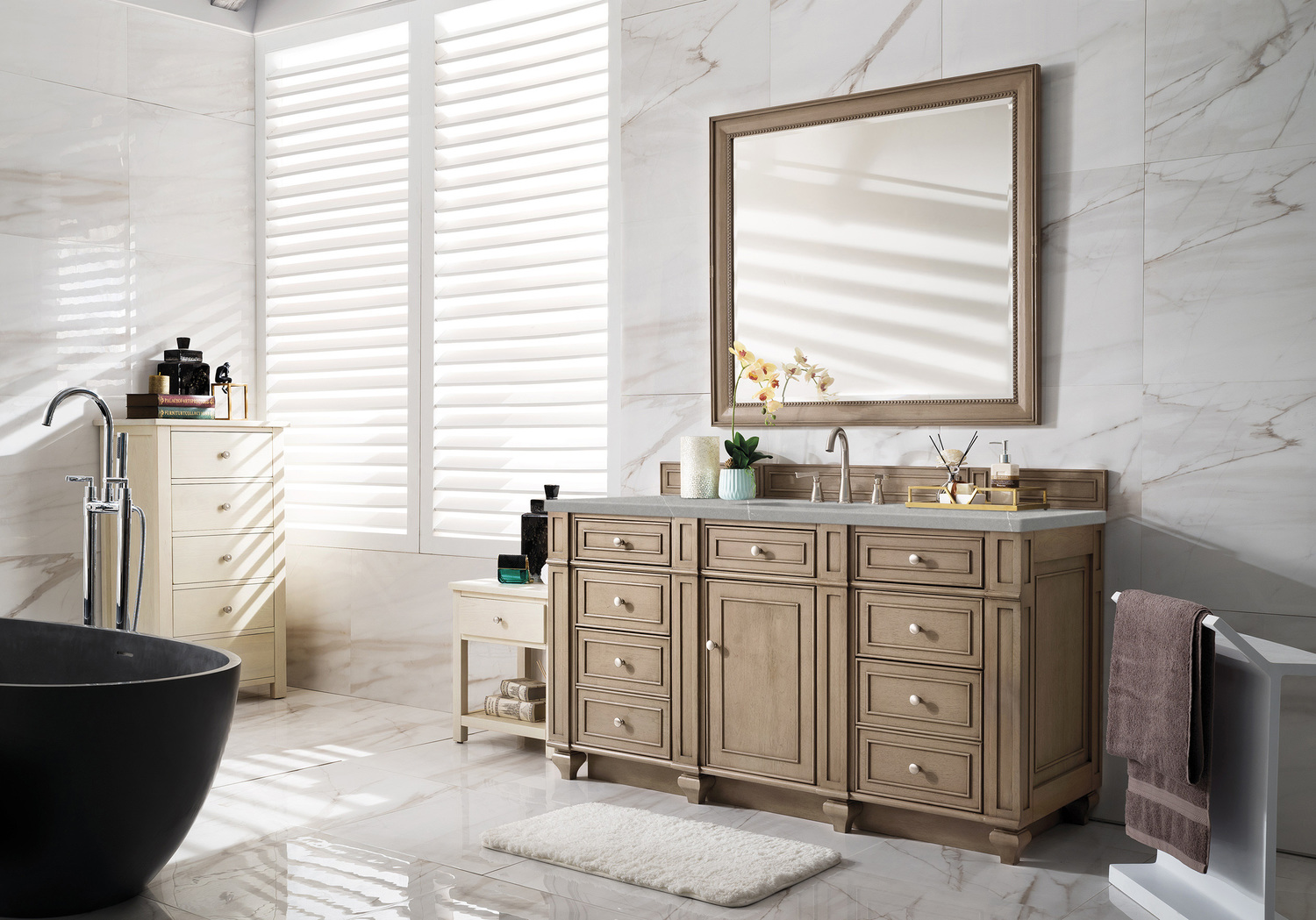 40 bathroom vanity with sink James Martin Vanity Whitewashed Walnut Transitional