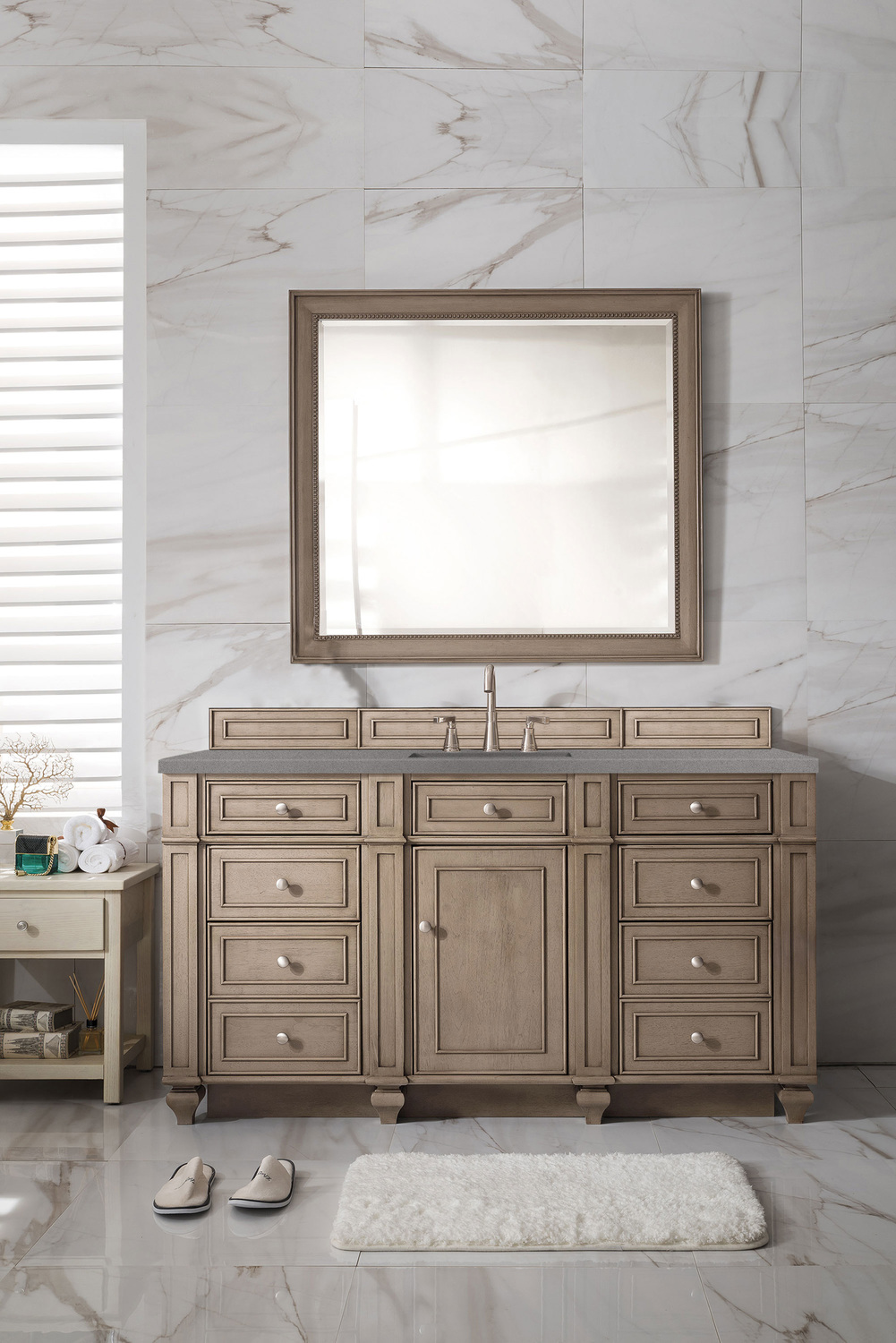 30 vanity with top James Martin Vanity Whitewashed Walnut Transitional