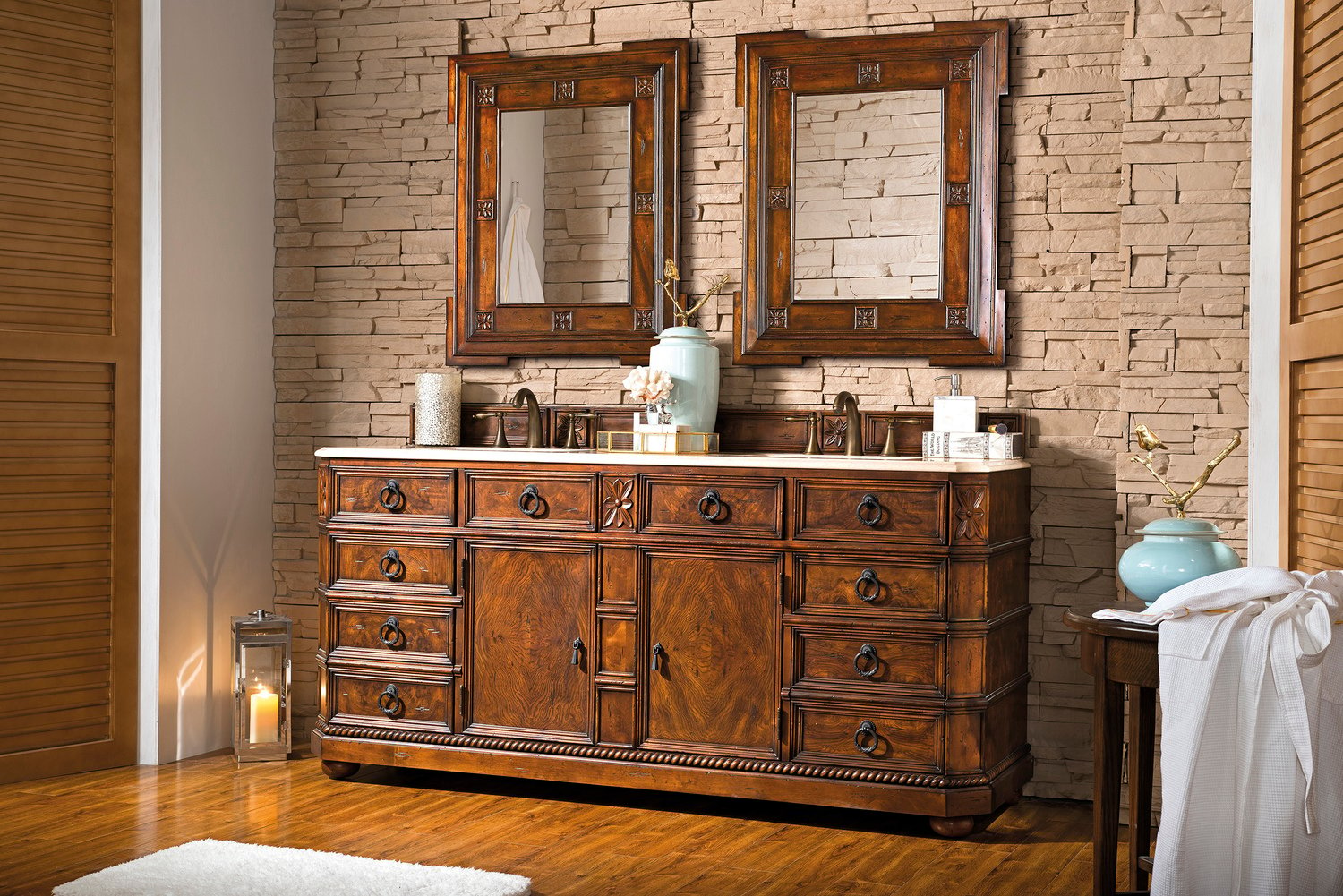 oak bathroom cabinets James Martin Vanity English Burl Antique