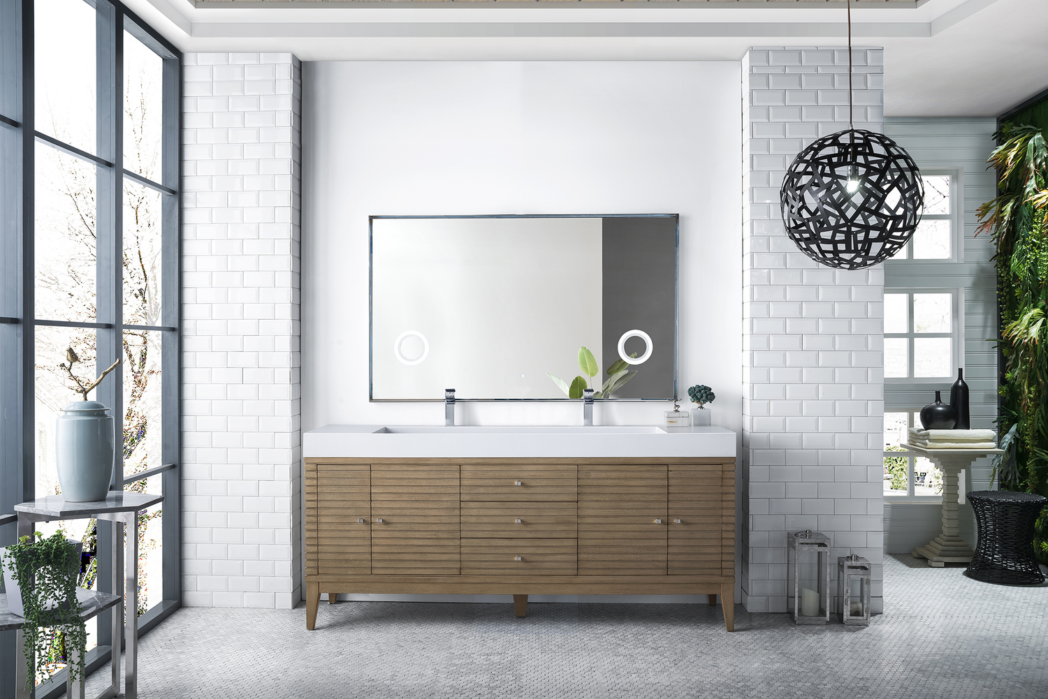 70 inch bathroom vanity without top James Martin Vanity Whitewashed Walnut Modern