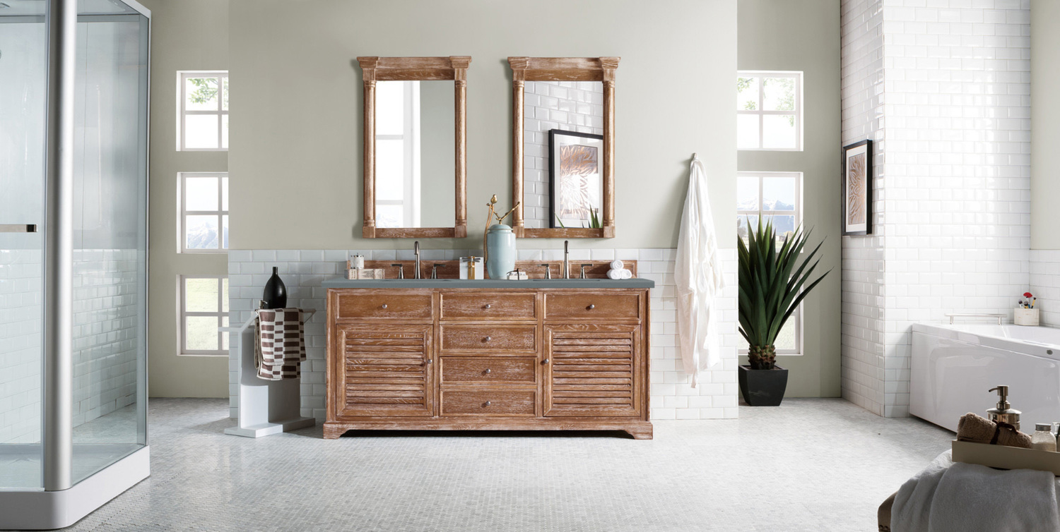 long vanity with one sink James Martin Vanity Driftwood Transitional