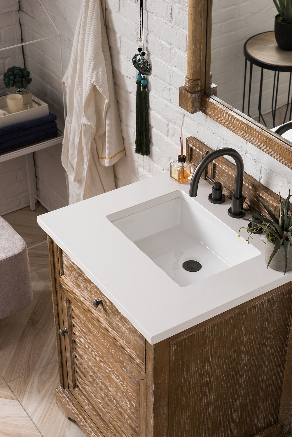 stores that sell vanities James Martin Vanity Driftwood Transitional