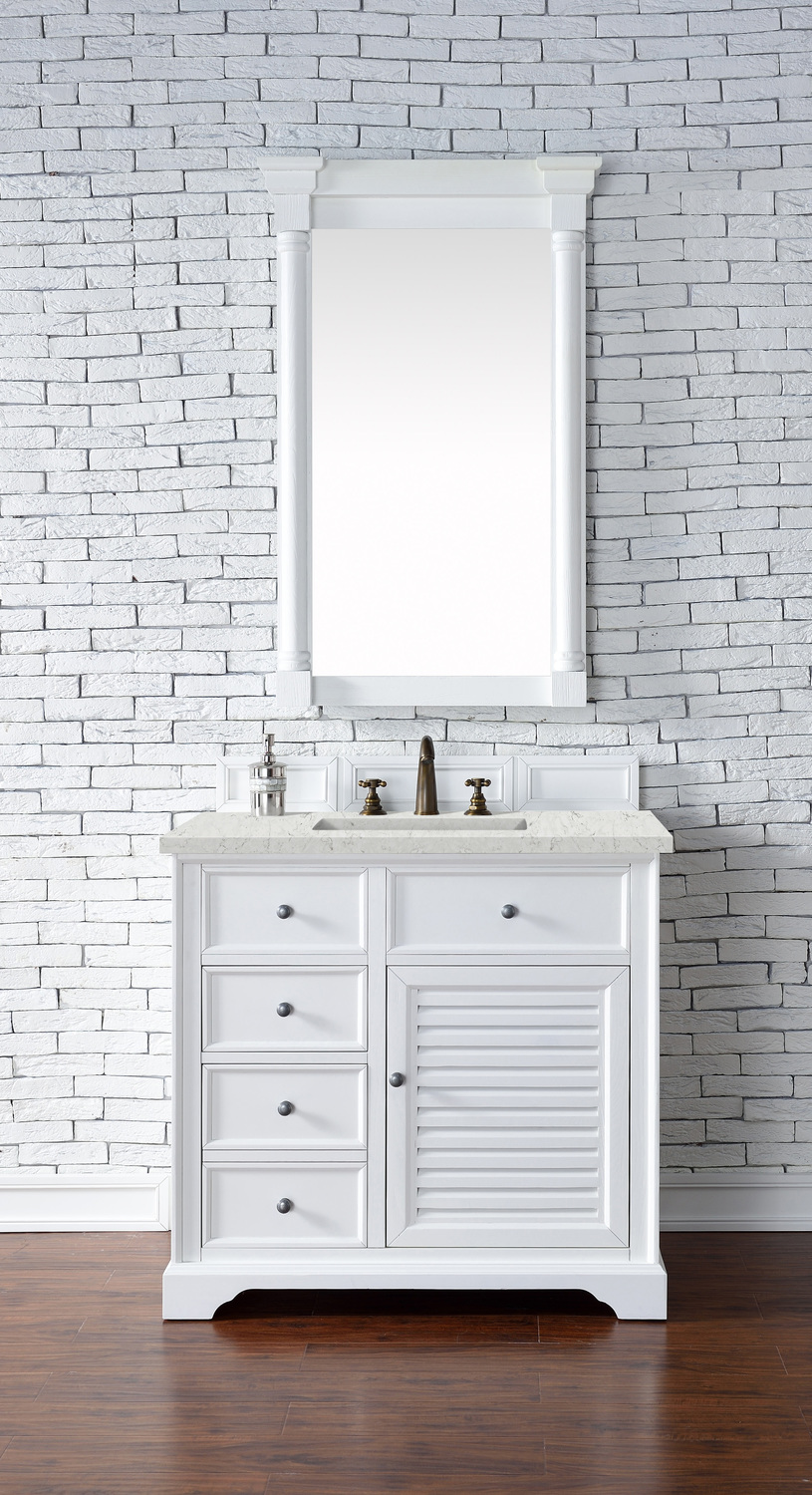 bathroom counter with sink James Martin Vanity Bright White Transitional