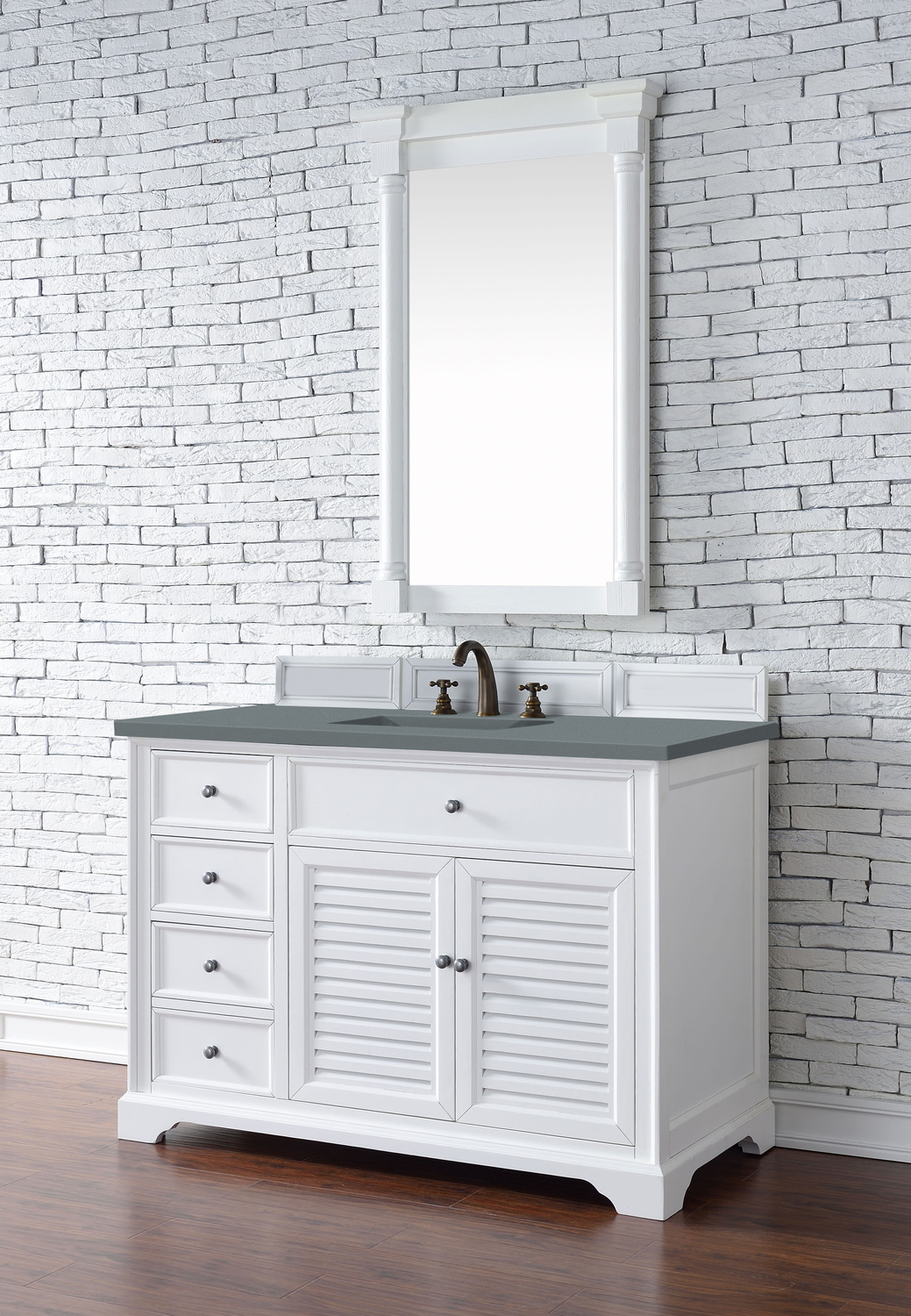 modern bathroom countertops James Martin Vanity Bright White Transitional