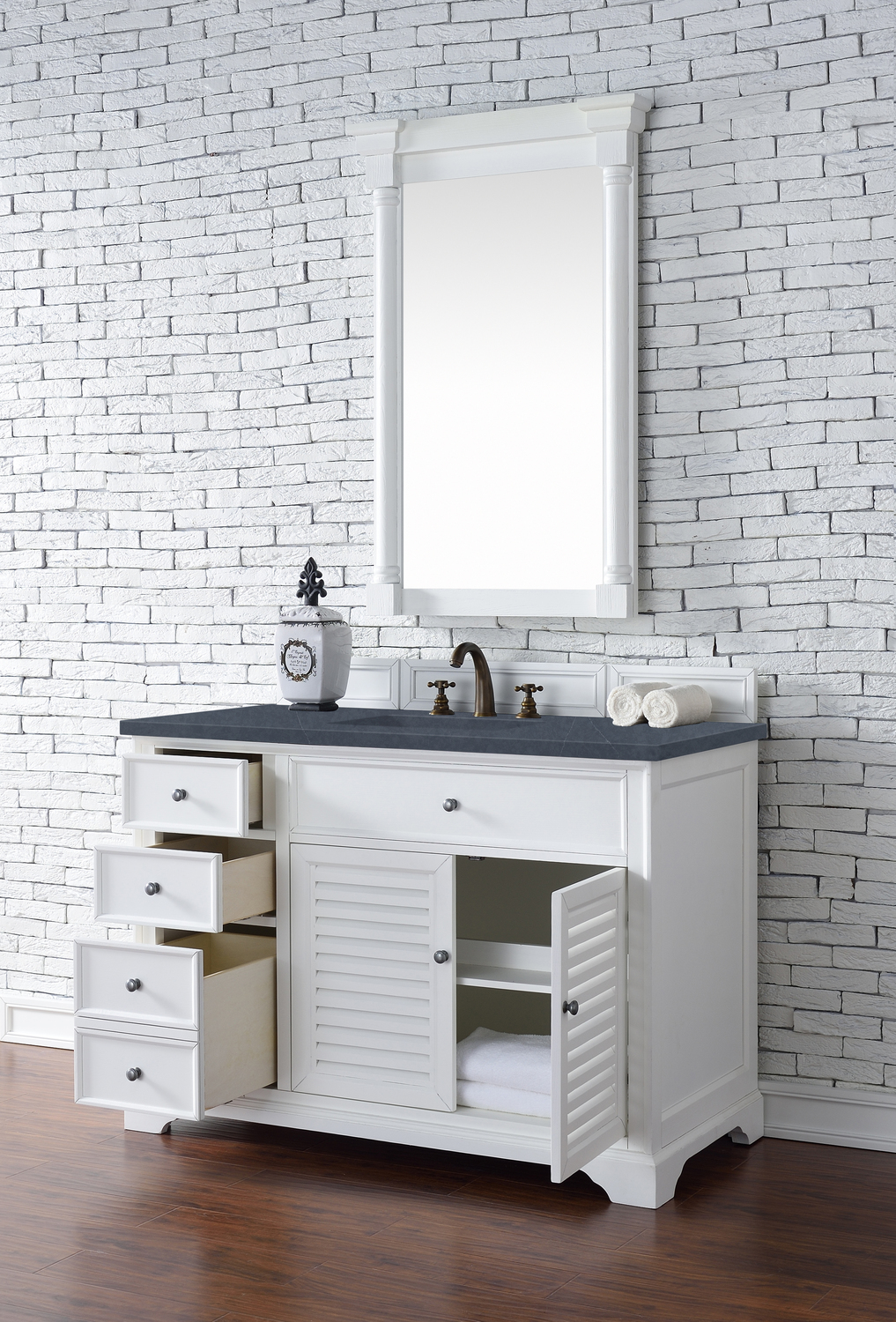 small bathroom cabinets for sale James Martin Vanity Bright White Transitional