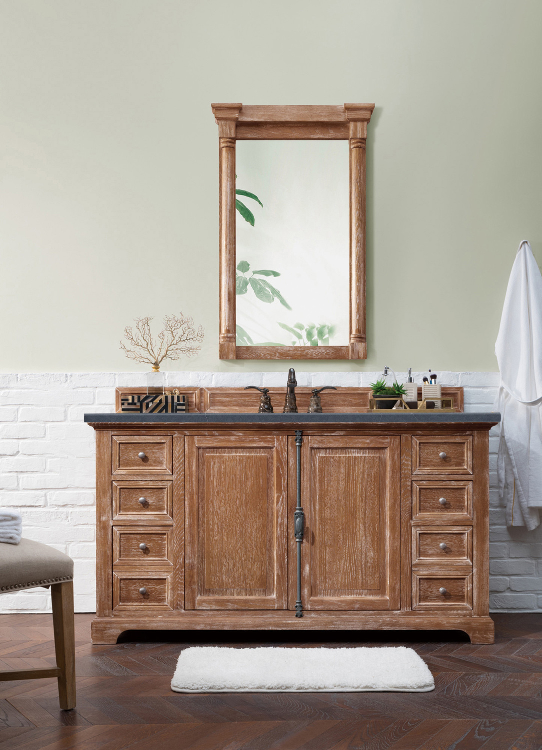 cheap vanity with sink James Martin Vanity Driftwood Transitional