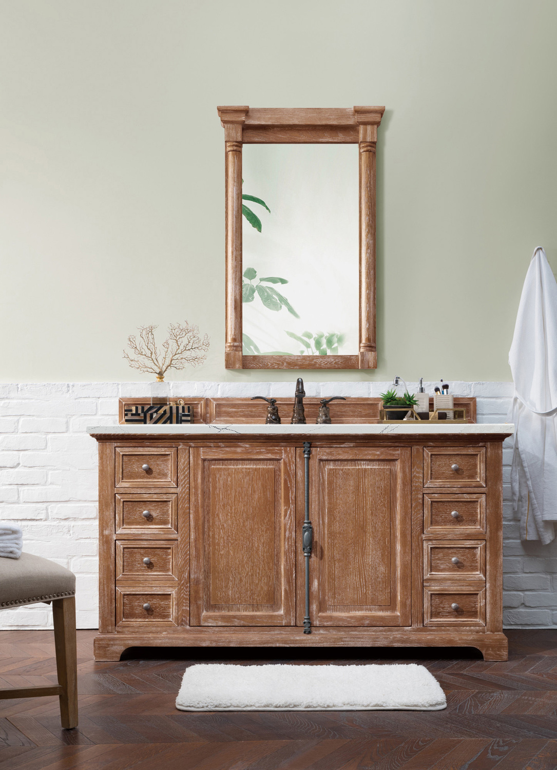 small sink and unit James Martin Vanity Driftwood Transitional