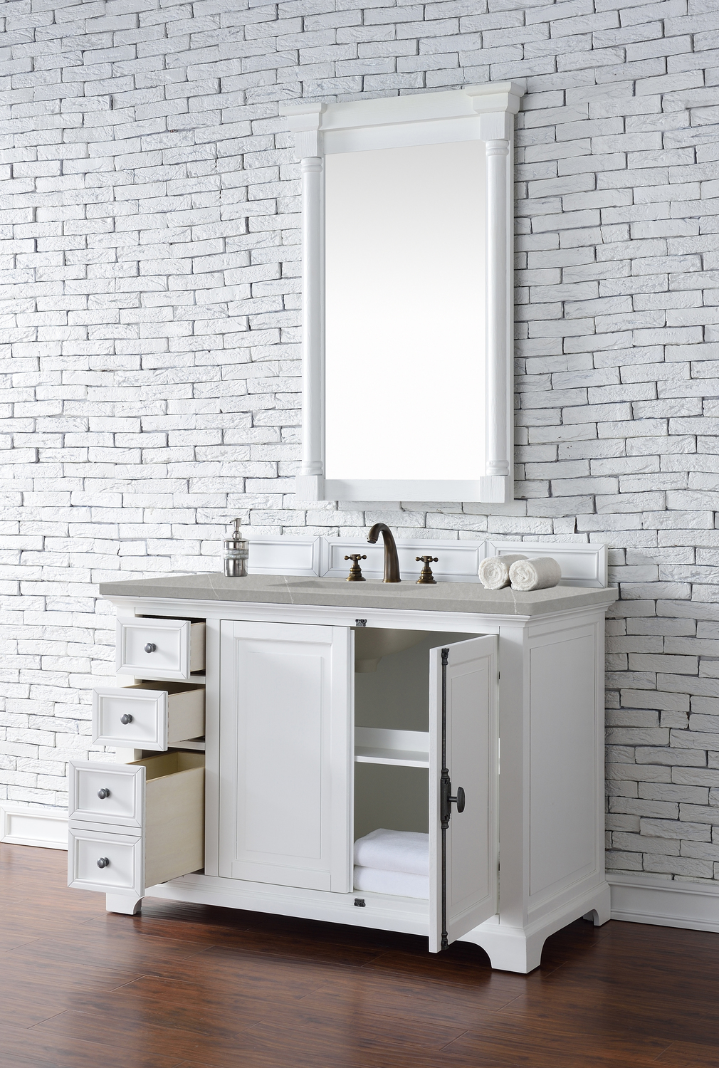 30 inch wide bathroom vanity James Martin Vanity Bright White Transitional