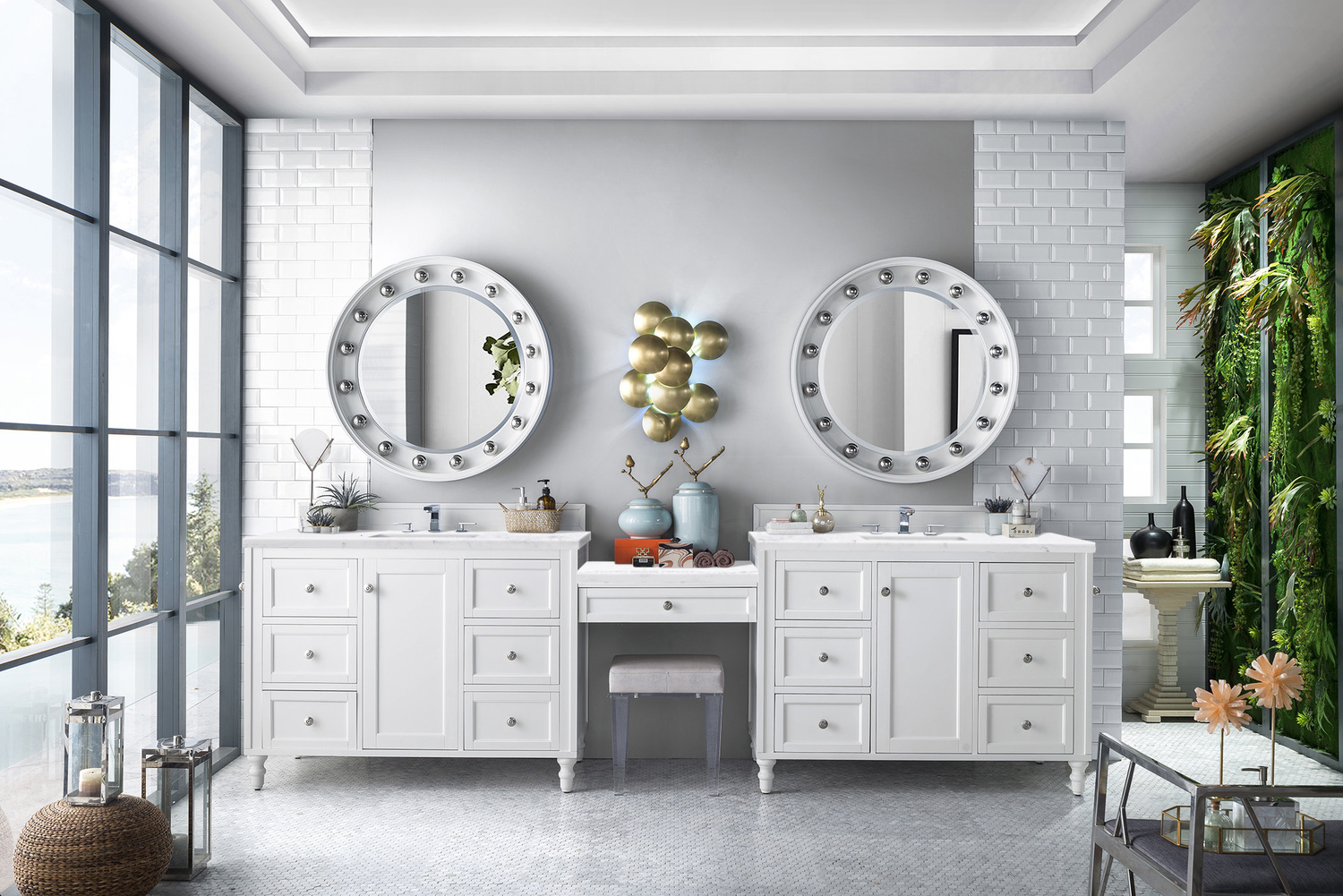 modern bathroom sinks with storage James Martin Vanity Bright White Traditional