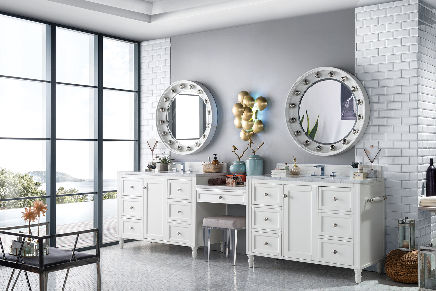 discount vanities with tops James Martin Vanity Bright White Traditional