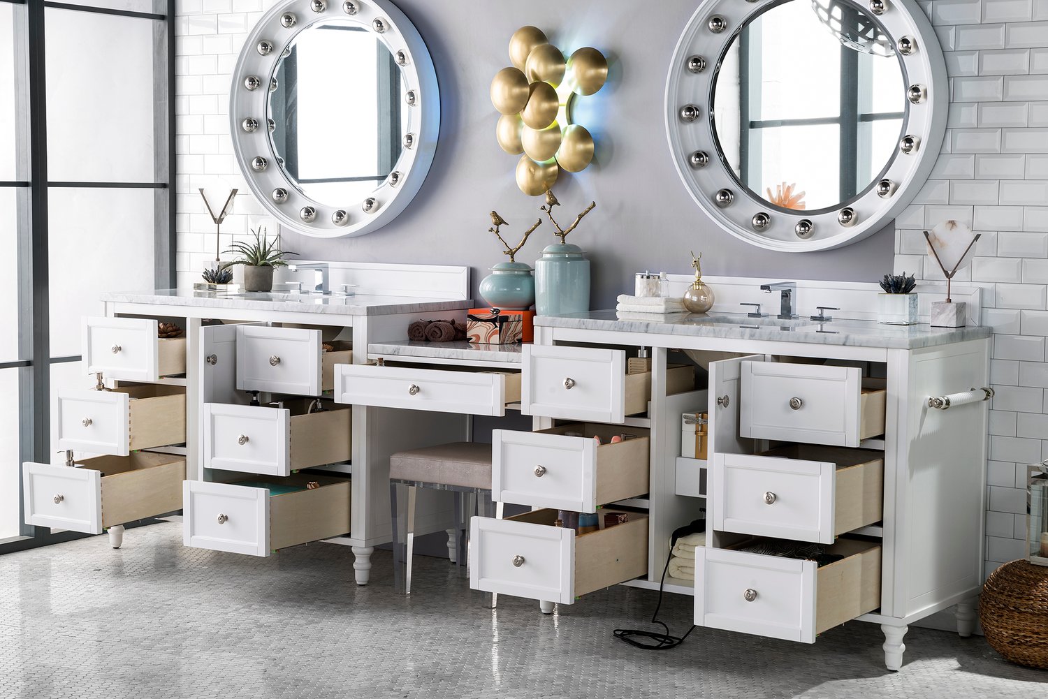 discount vanities with tops James Martin Vanity Bright White Traditional
