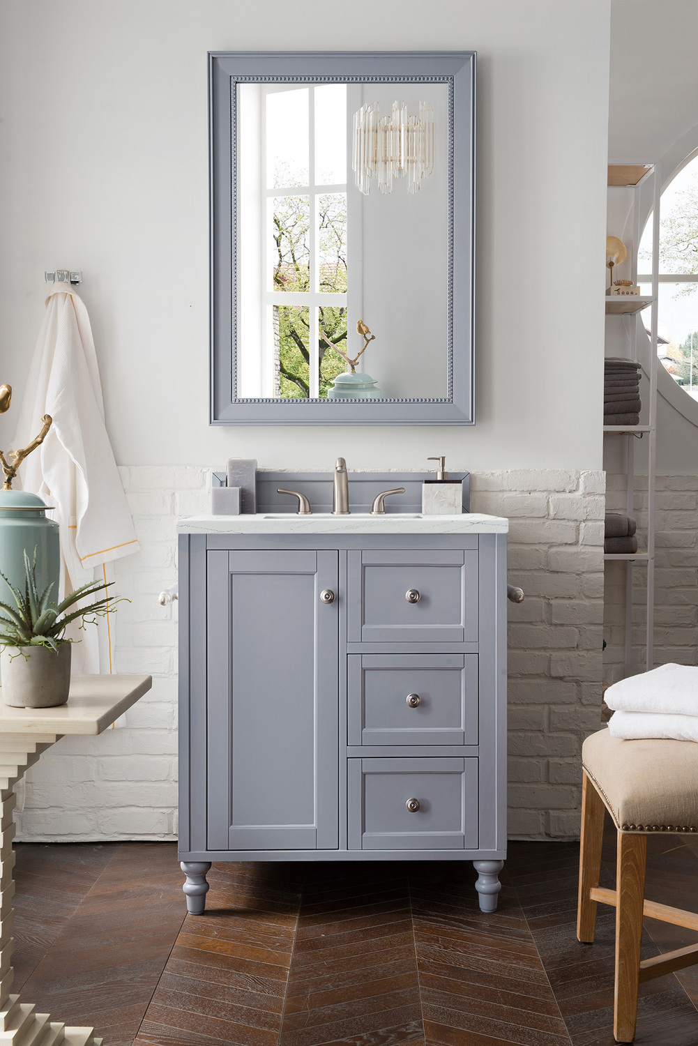 vanities with tops James Martin Vanity Silver Gray Traditional