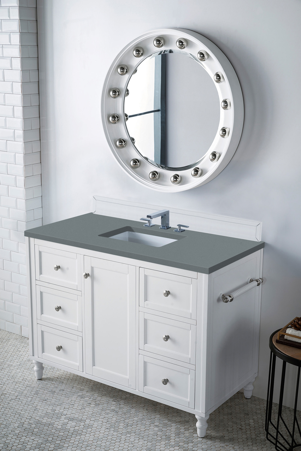 dark grey vanity bathroom ideas James Martin Vanity Bright White Traditional