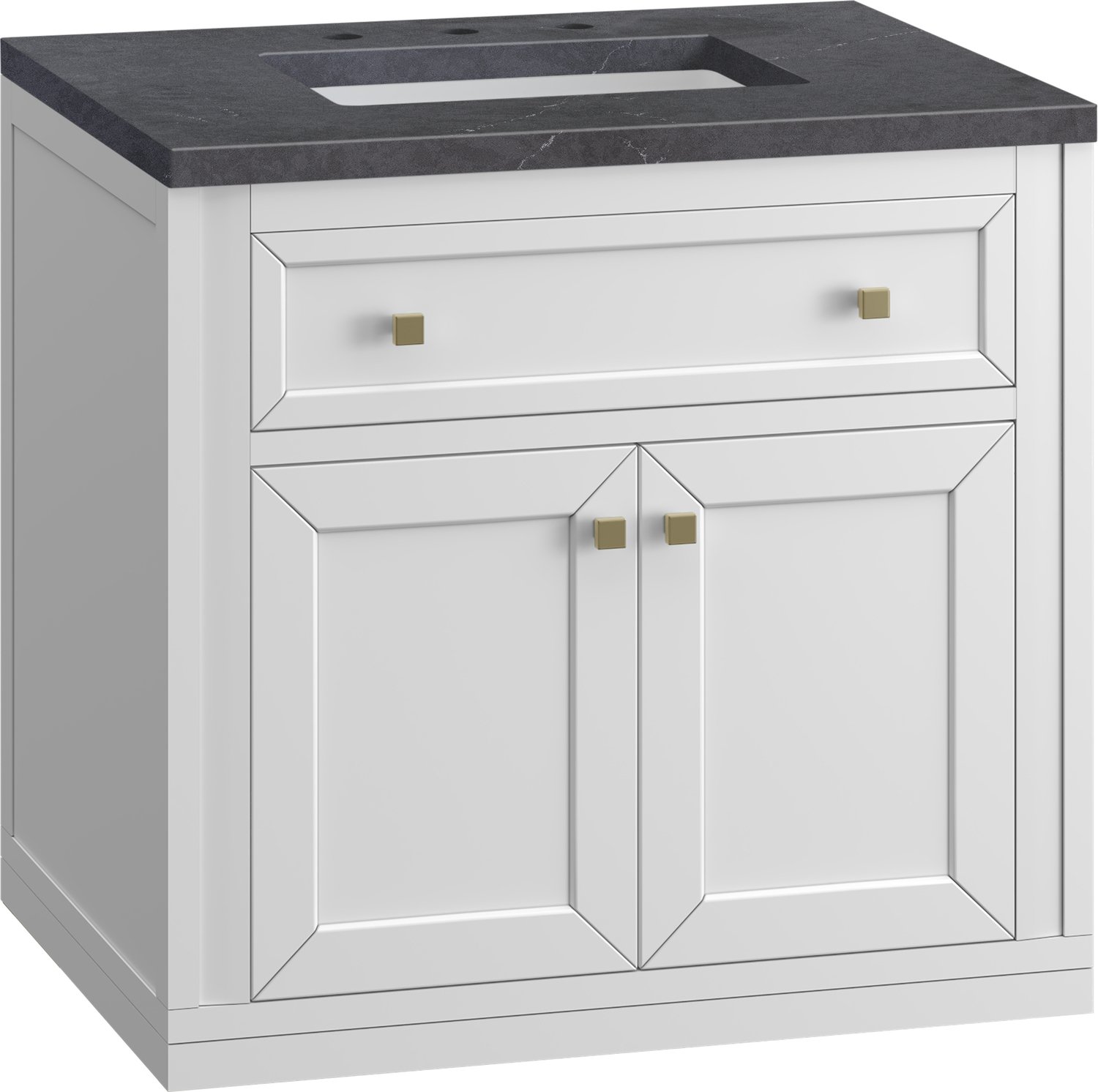 wooden double sink vanity James Martin Vanity Glossy White Modern Farmhouse, Transitional