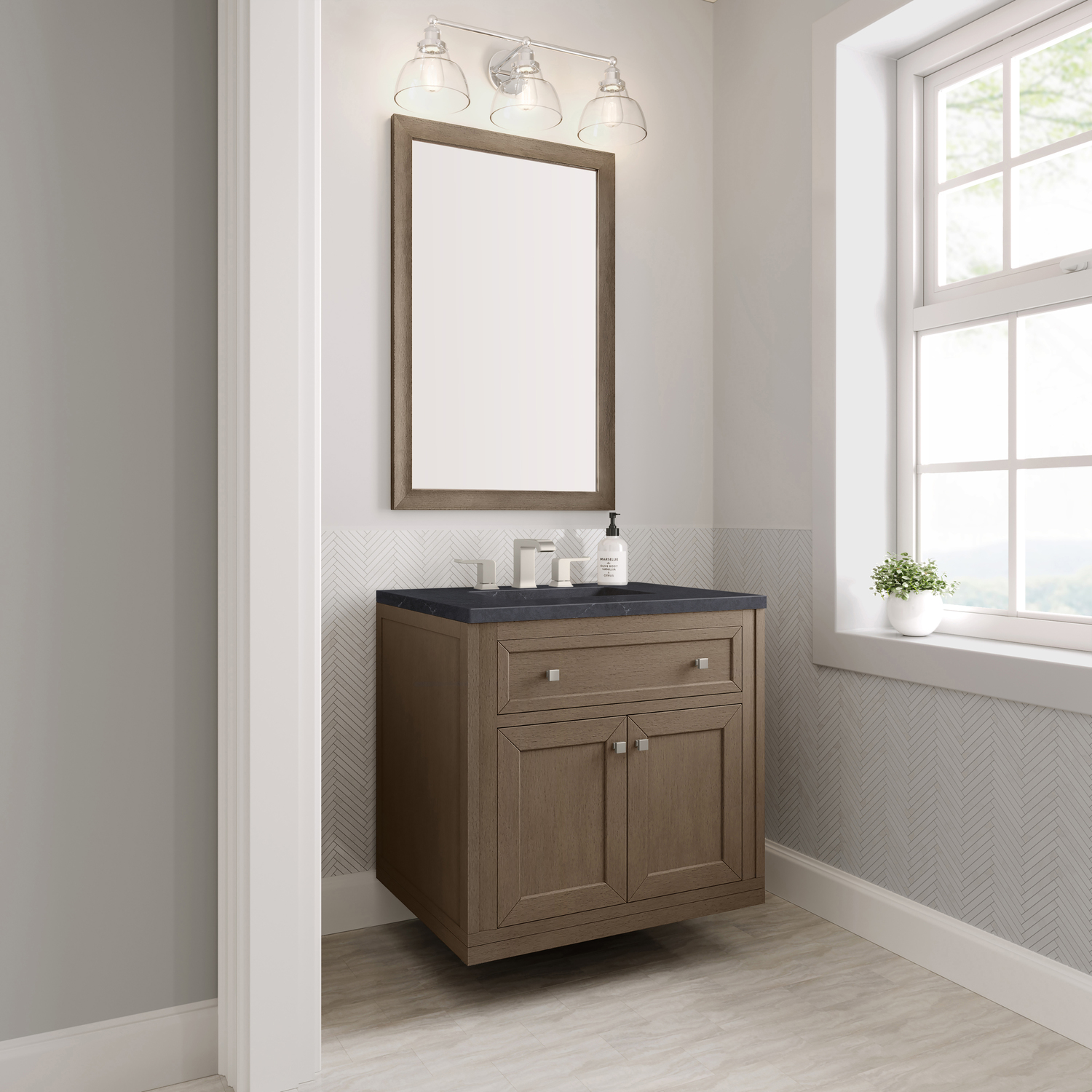 30 inch bathroom vanity cabinet James Martin Vanity Whitewashed Walnut Contemporary/Modern, Transitional