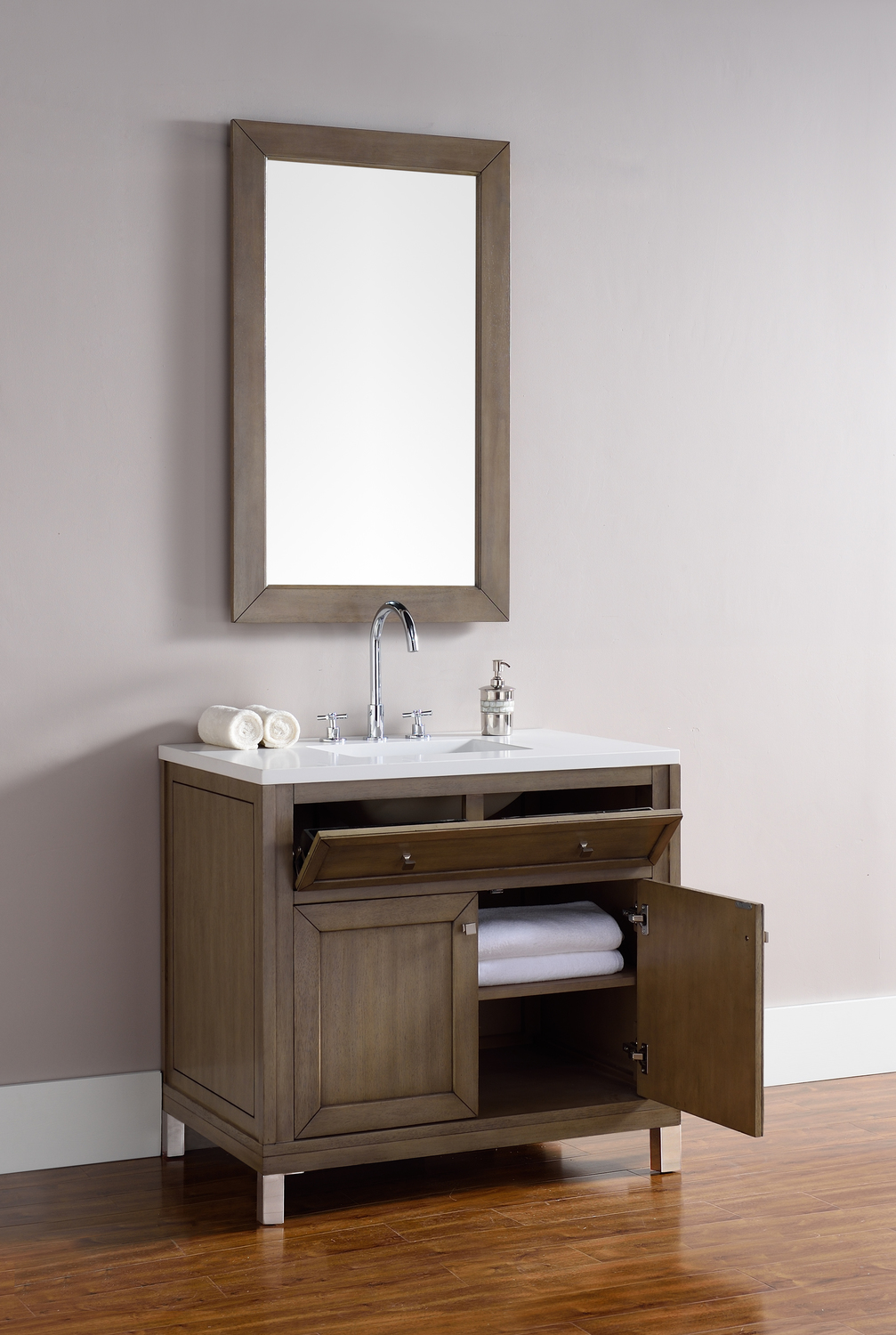 60 bathroom cabinet James Martin Vanity Whitewashed Walnut Contemporary/Modern, Transitional
