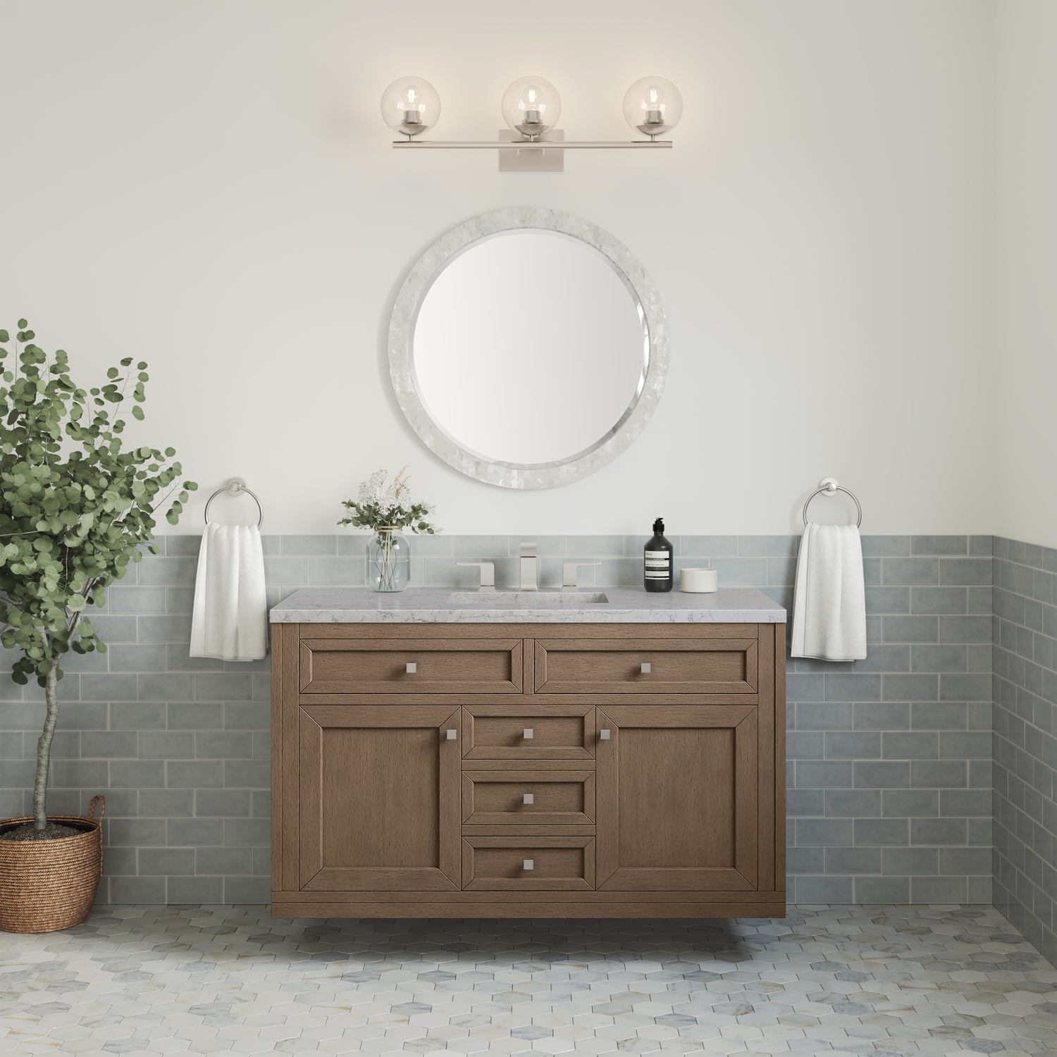 bathroom countertop replacement James Martin Vanity Whitewashed Walnut Contemporary/Modern, Transitional