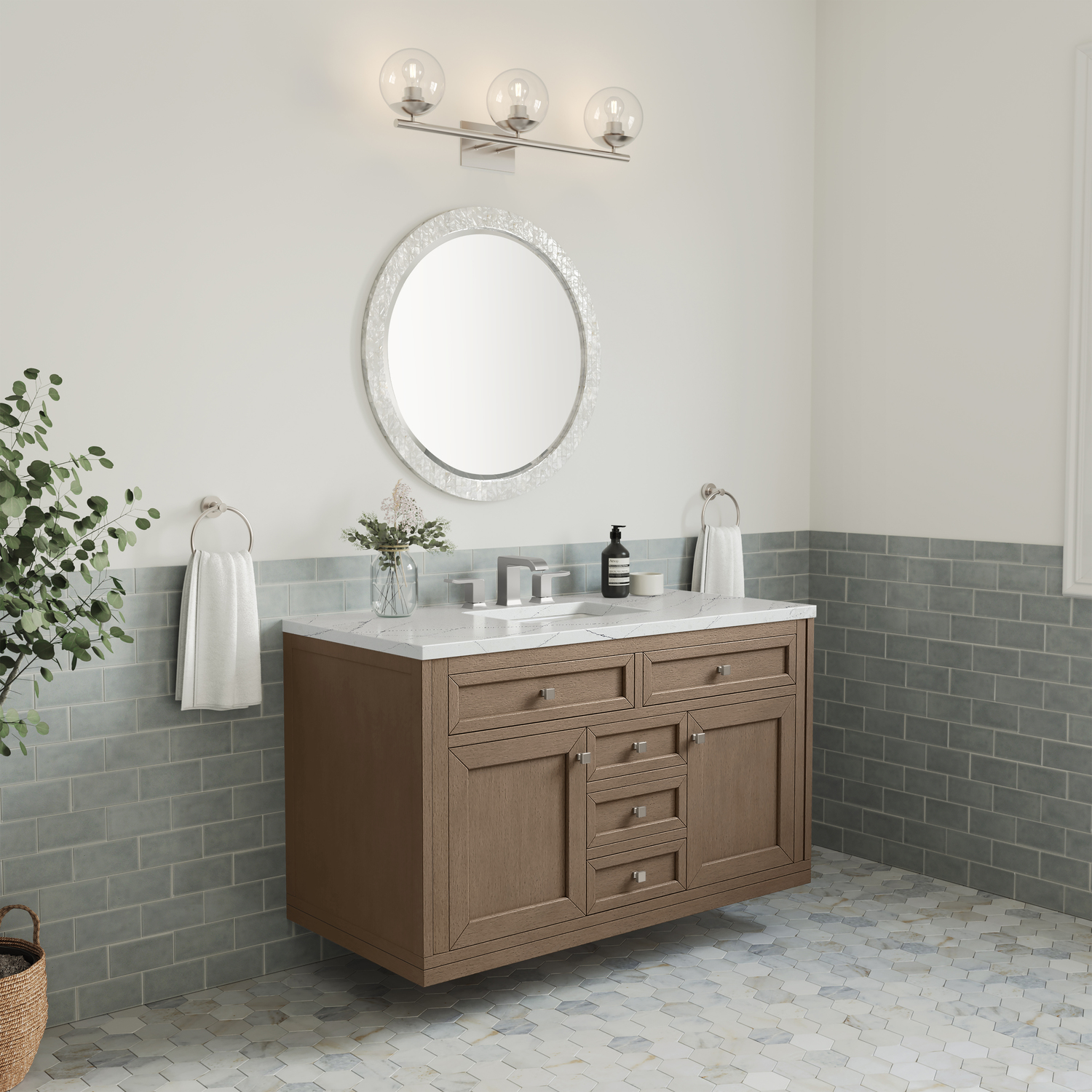 30 inch wide bathroom vanity James Martin Vanity Whitewashed Walnut Contemporary/Modern, Transitional