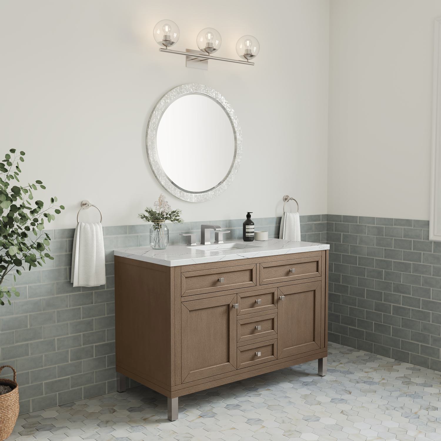 30 inch wide bathroom vanity James Martin Vanity Whitewashed Walnut Contemporary/Modern, Transitional