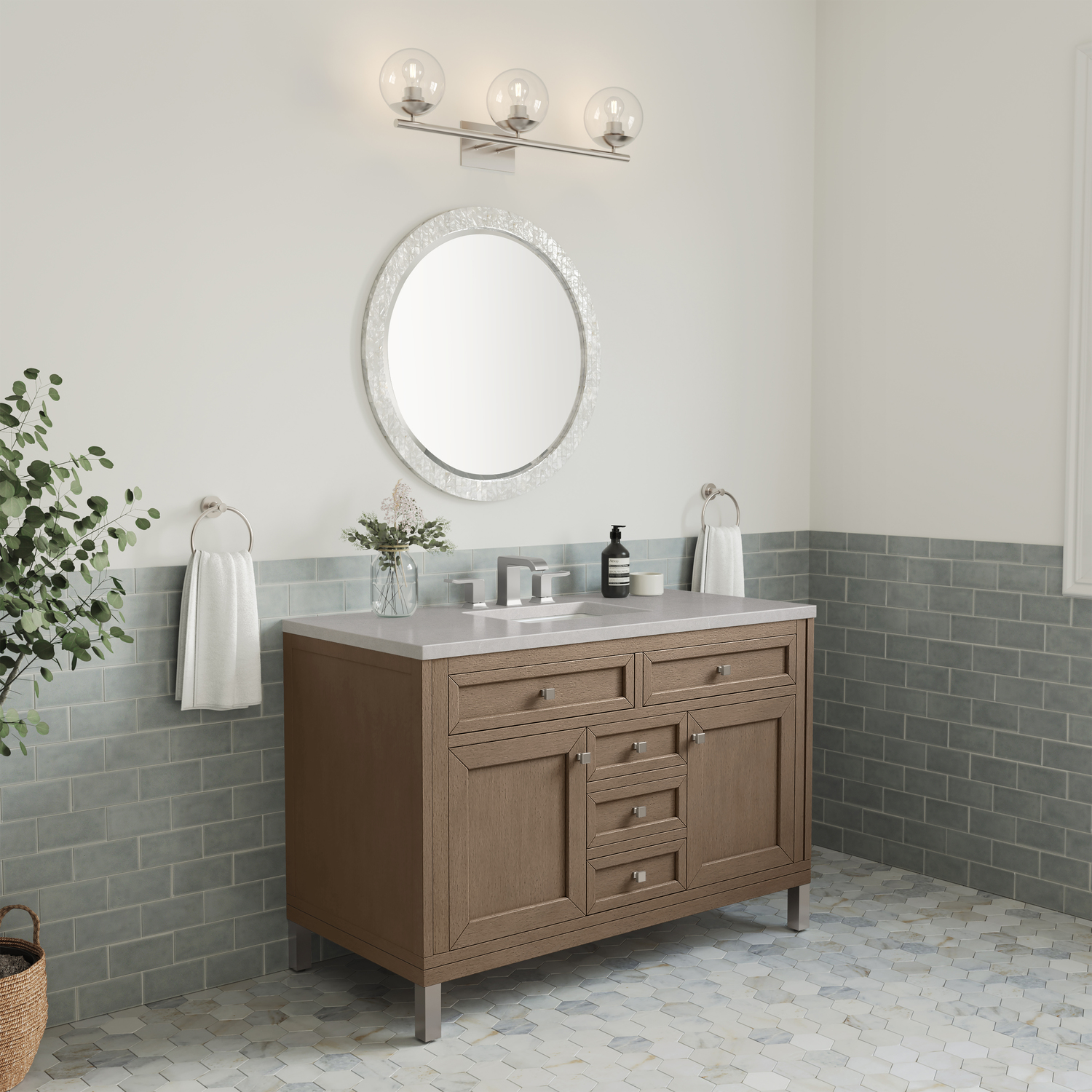 bathroom vanity closeout clearance James Martin Vanity Whitewashed Walnut Contemporary/Modern, Transitional