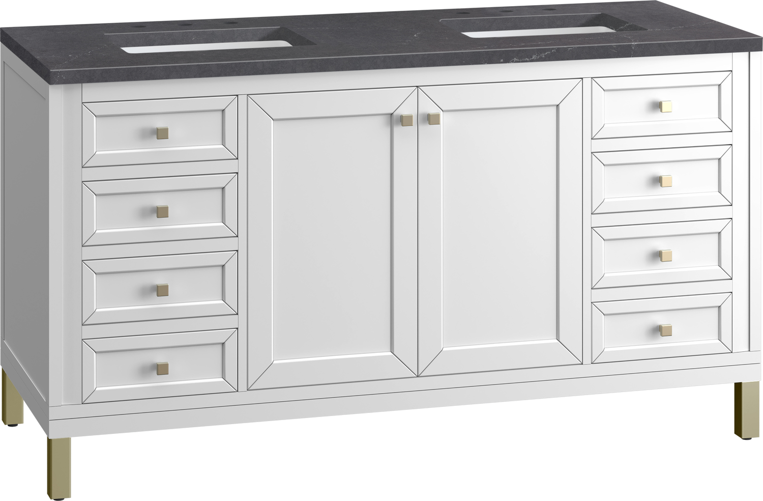 70 inch bathroom vanity top double sink James Martin Vanity Glossy White Modern Farmhouse, Transitional