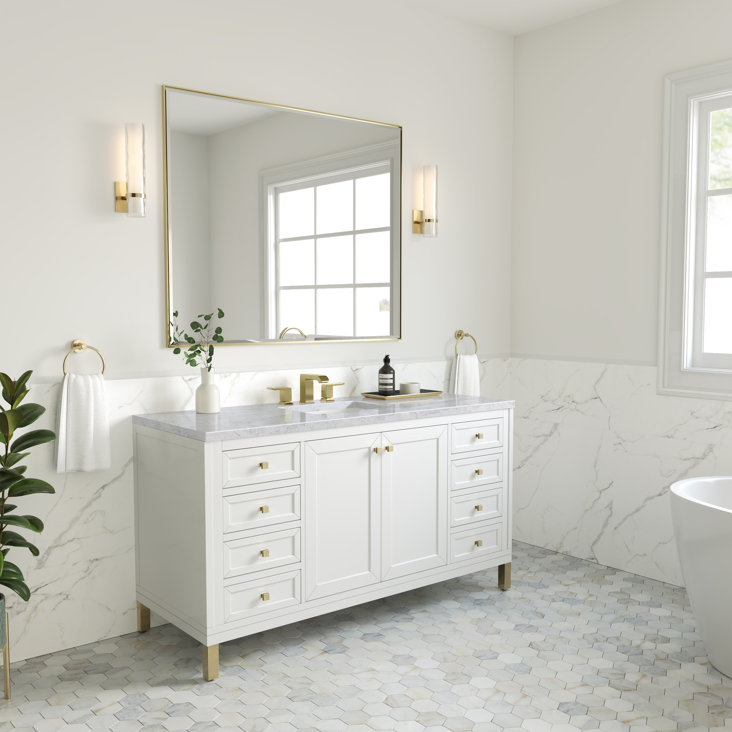 oak bathroom vanity 30 inch James Martin Vanity Glossy White Modern Farmhouse, Transitional