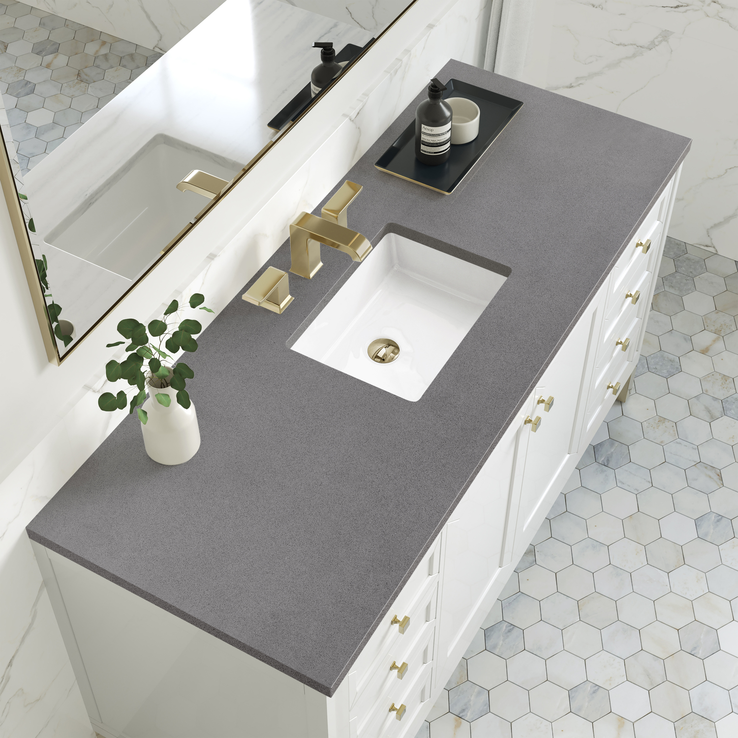 stand over toilet James Martin Vanity Glossy White Modern Farmhouse, Transitional