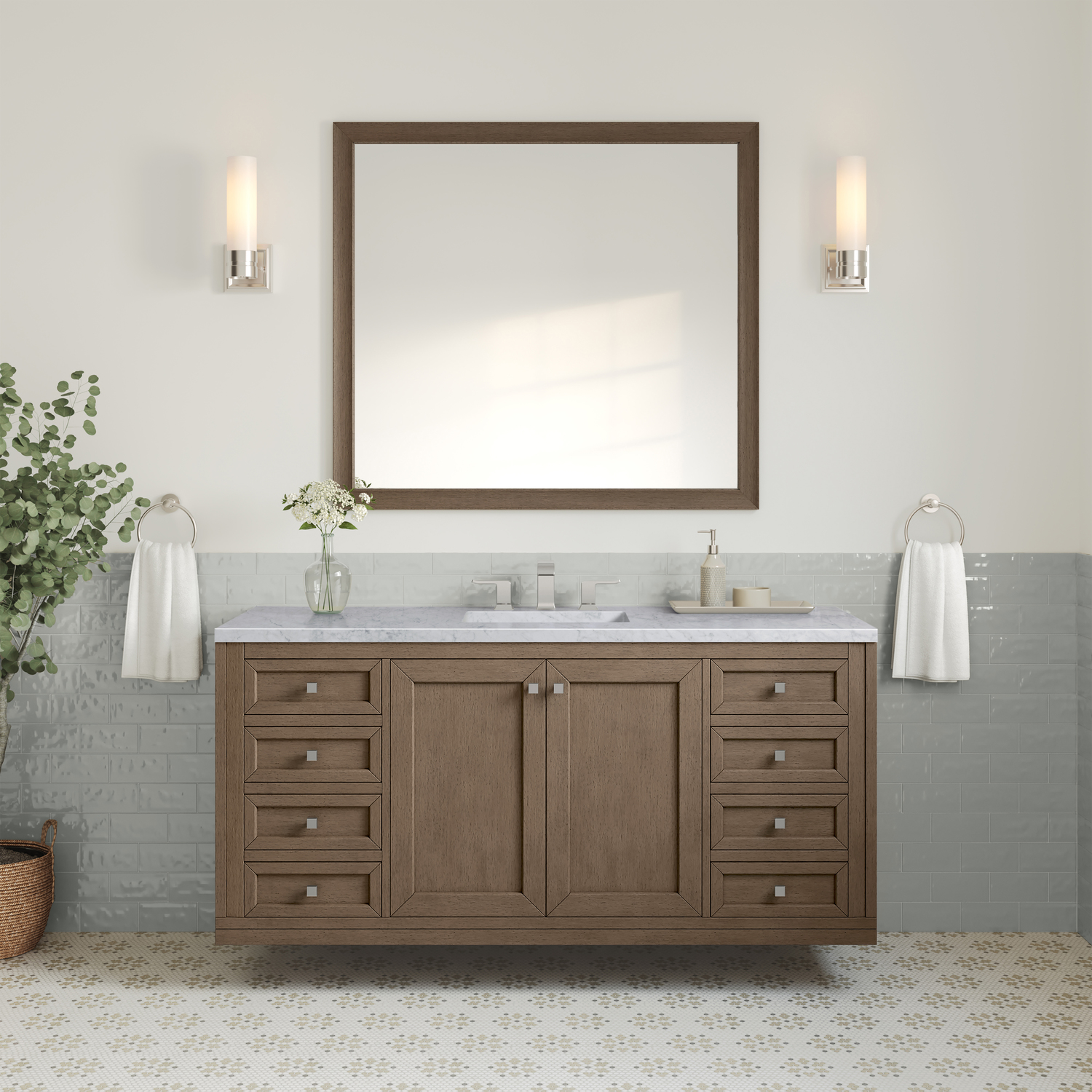 good quality bathroom vanities James Martin Vanity Whitewashed Walnut Contemporary/Modern, Transitional