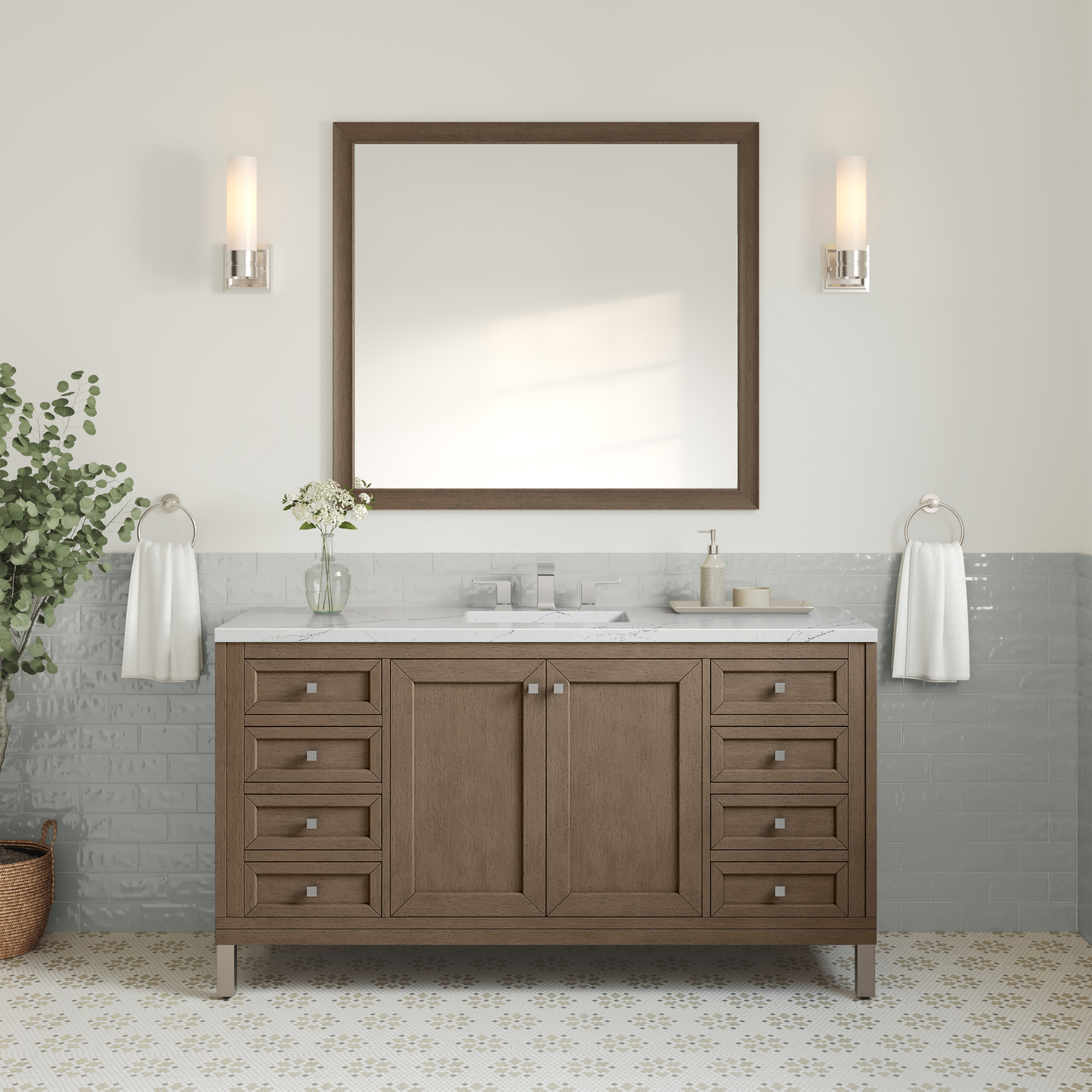 new bathroom cabinets James Martin Vanity Whitewashed Walnut Contemporary/Modern, Transitional