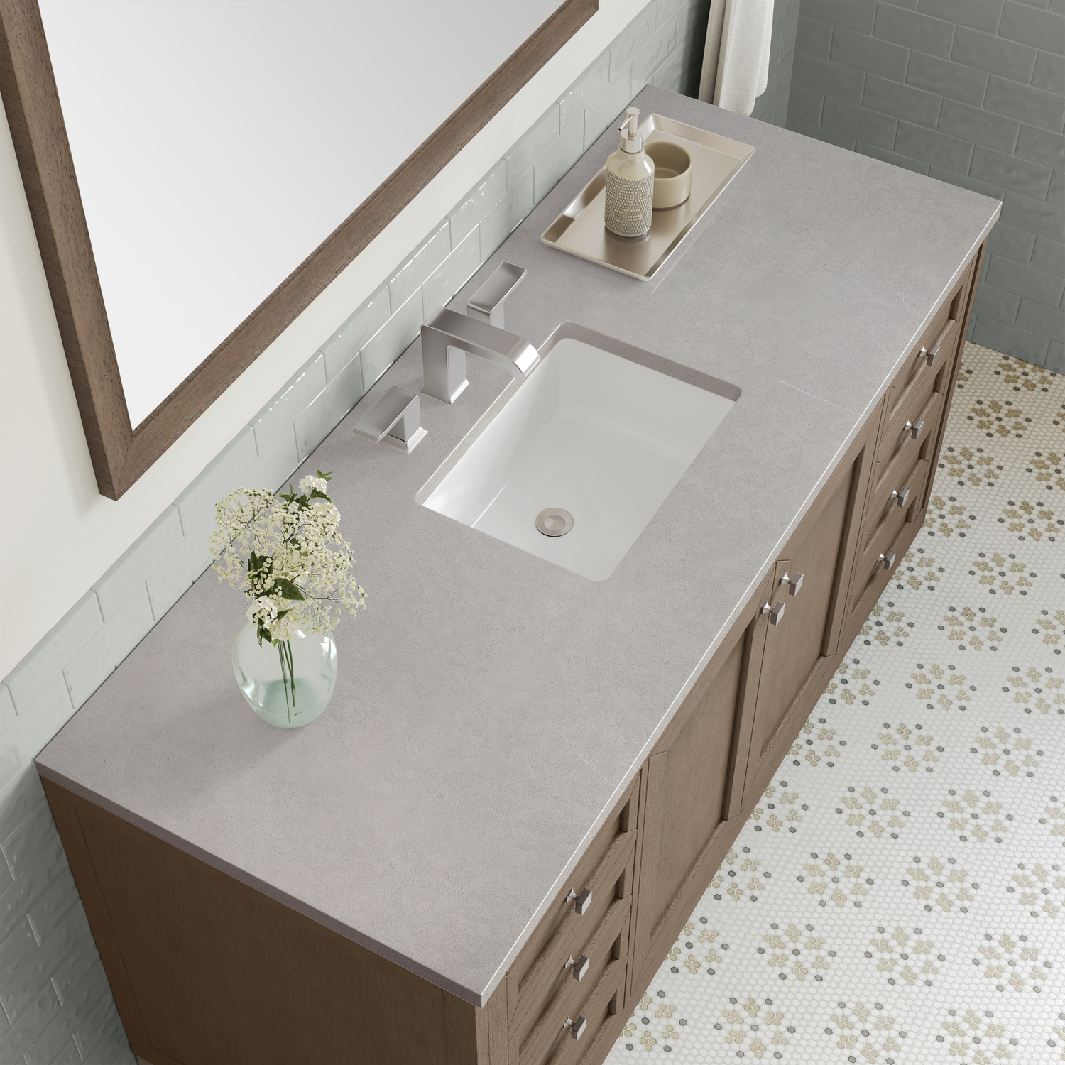 cheap bathroom countertops James Martin Vanity Whitewashed Walnut Contemporary/Modern, Transitional