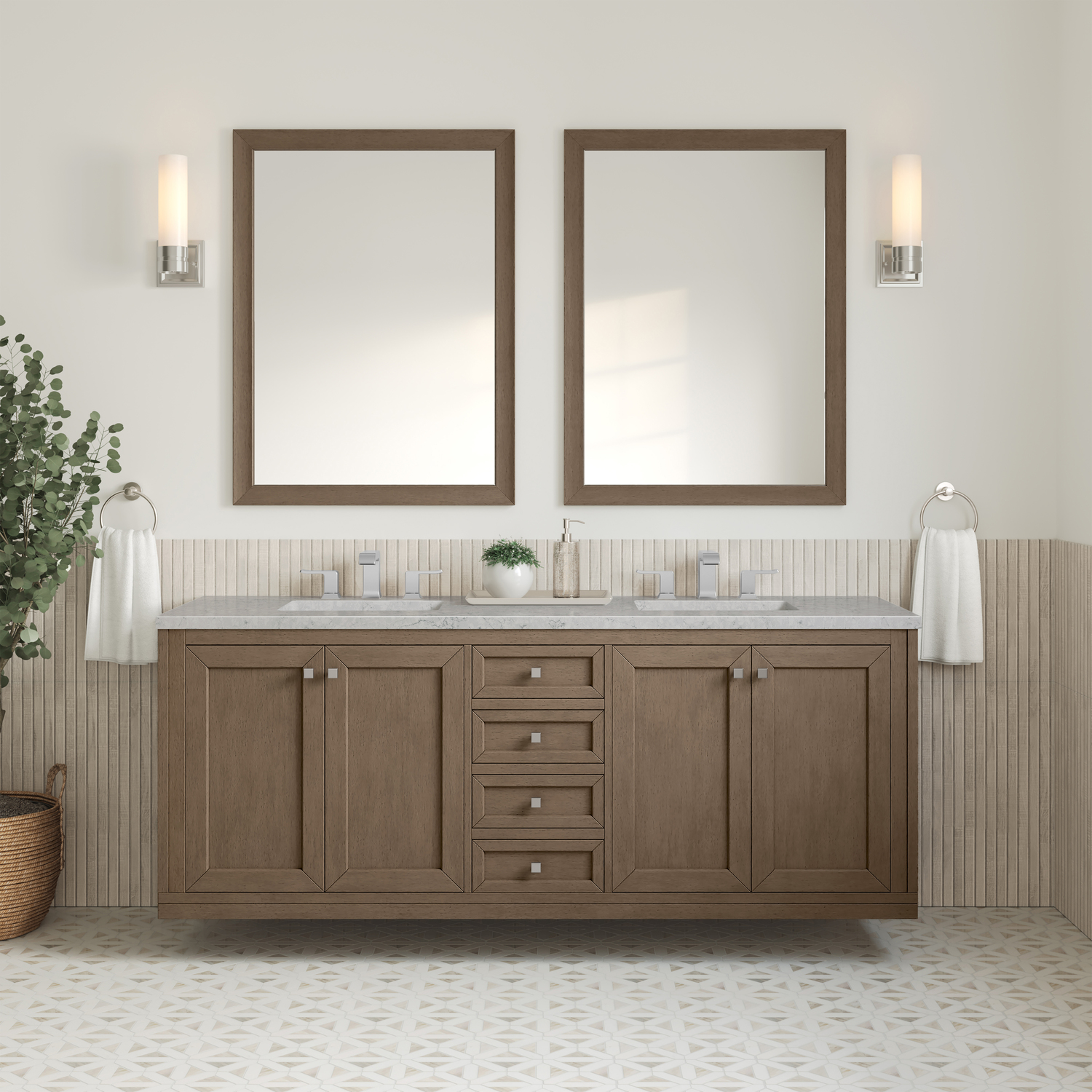 natural oak bathroom vanity James Martin Vanity Whitewashed Walnut Contemporary/Modern, Transitional