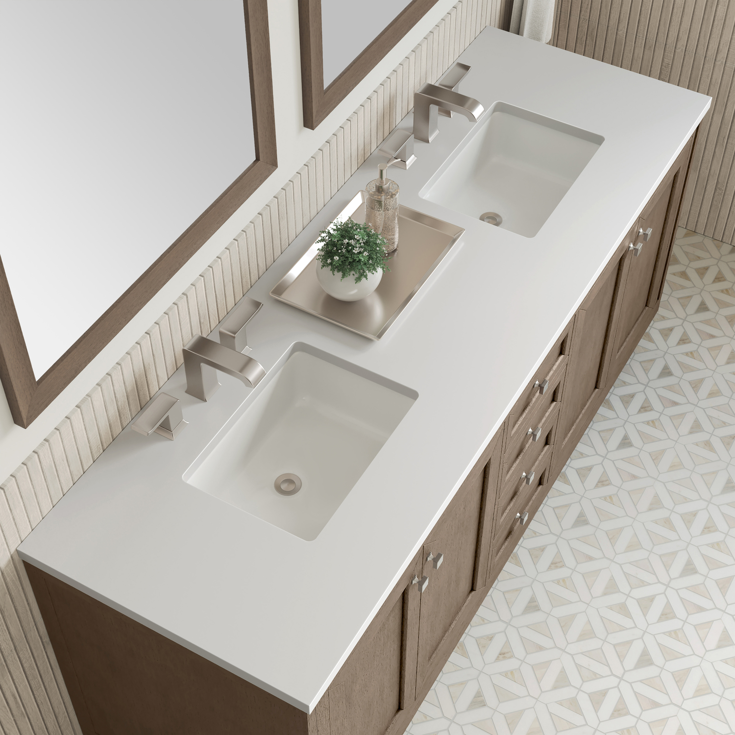 bathroom vanity 72 inch double sink James Martin Vanity Whitewashed Walnut Contemporary/Modern, Transitional