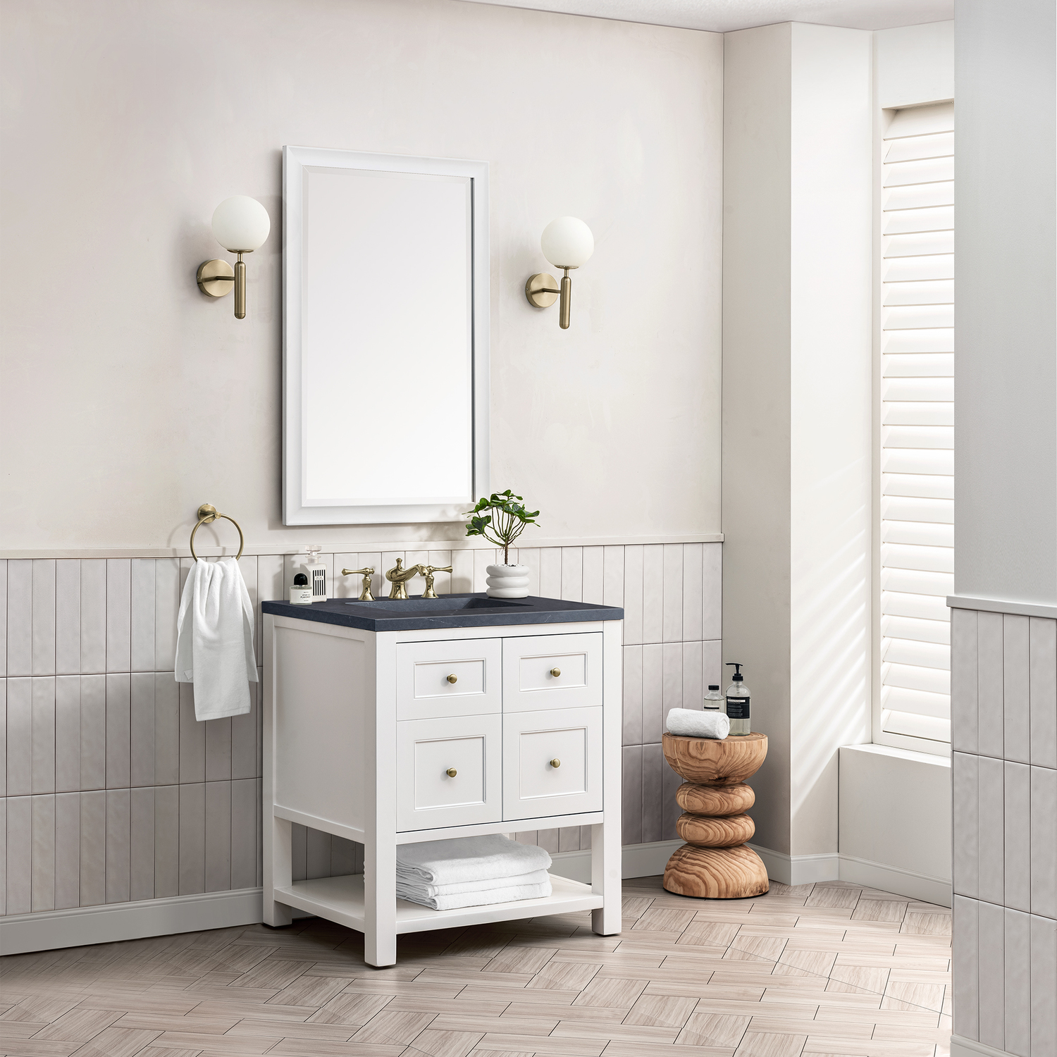 70 inch vanity top double sink James Martin Vanity Bright White Modern Farmhouse, Transitional