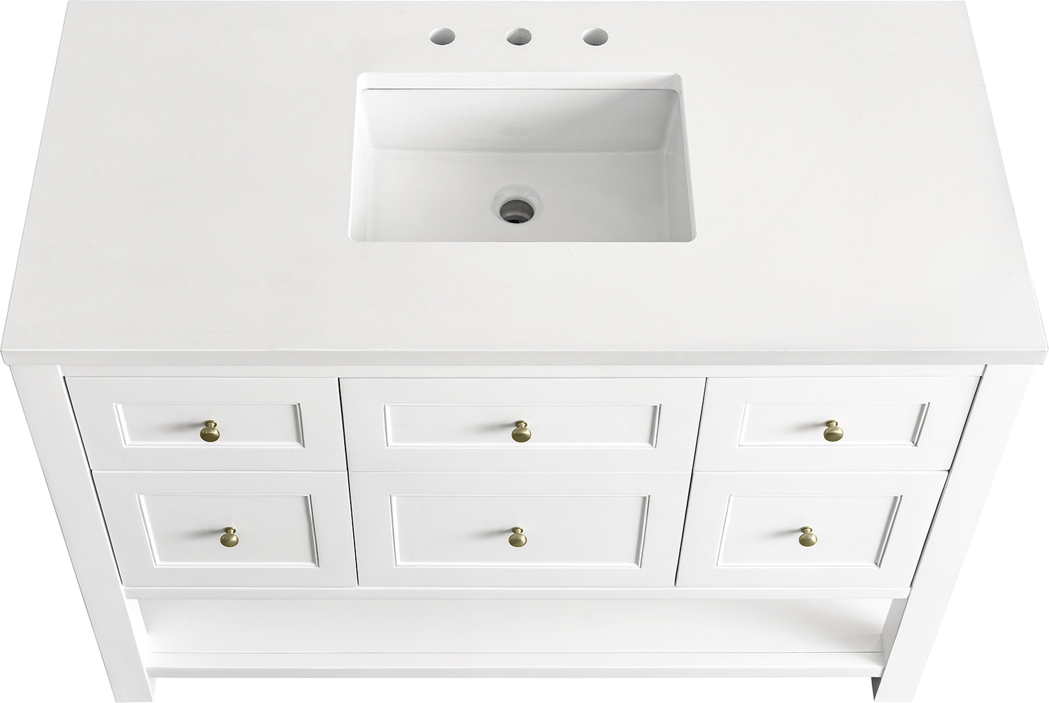 rustic double vanity James Martin Vanity Bright White Modern Farmhouse, Transitional