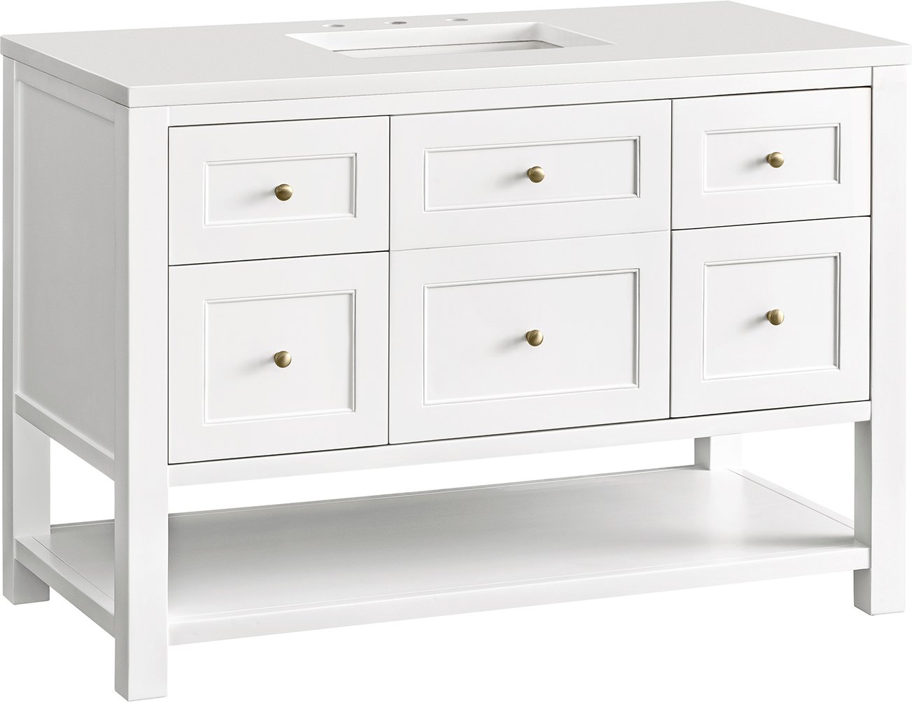 rustic double vanity James Martin Vanity Bright White Modern Farmhouse, Transitional