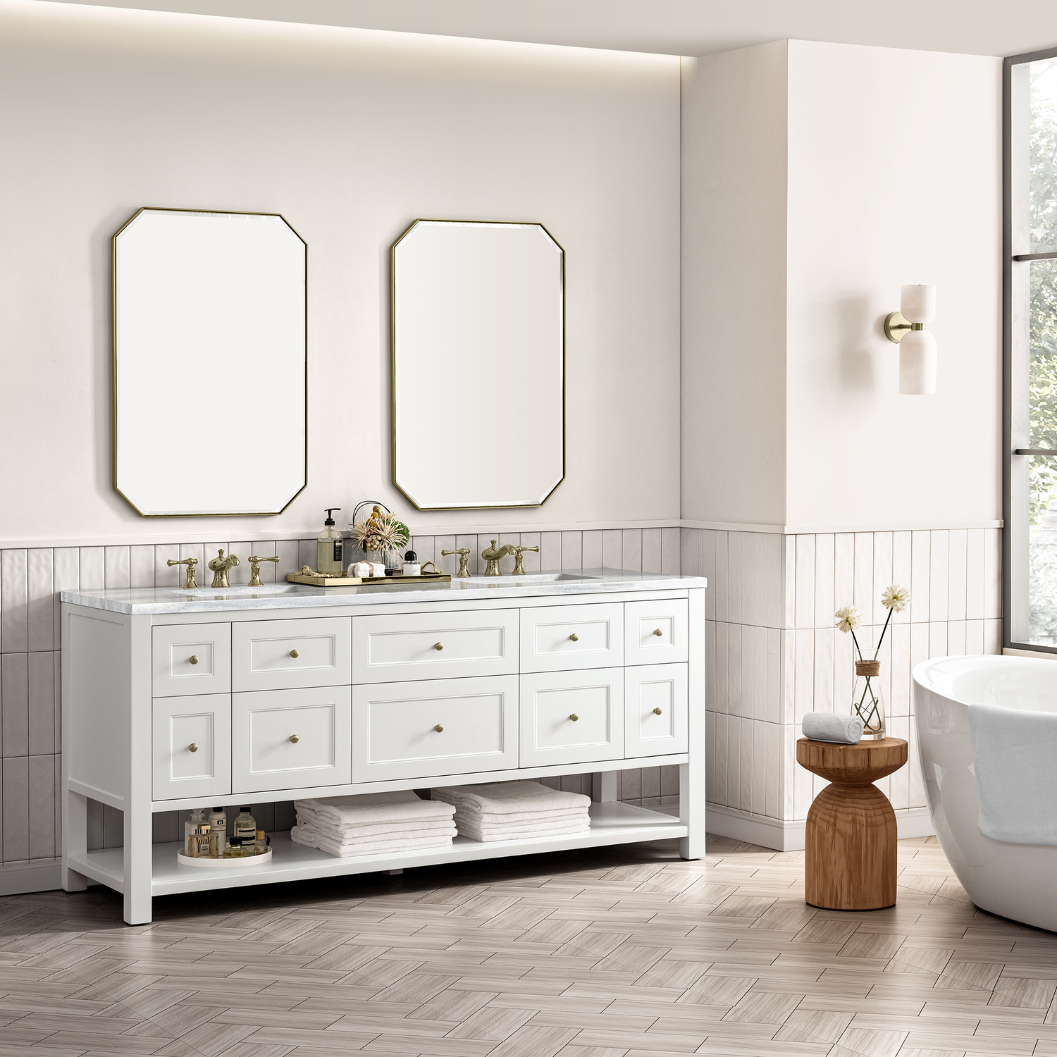 60 inch vanity cabinet only James Martin Vanity Bright White Modern Farmhouse, Transitional