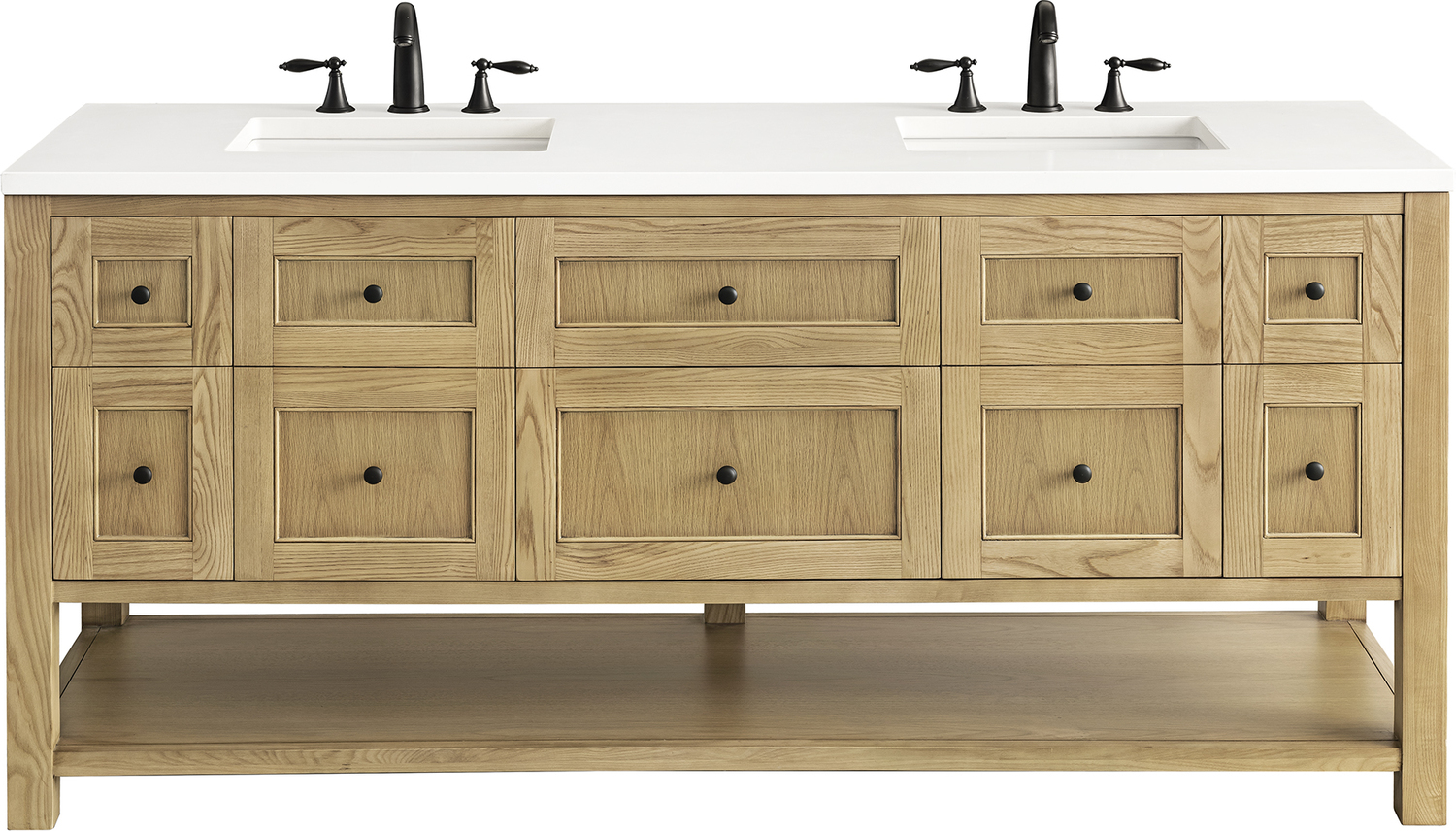 60 vanity top single sink James Martin Cabinet Light Natural Oak Modern Farmhouse, Transitional