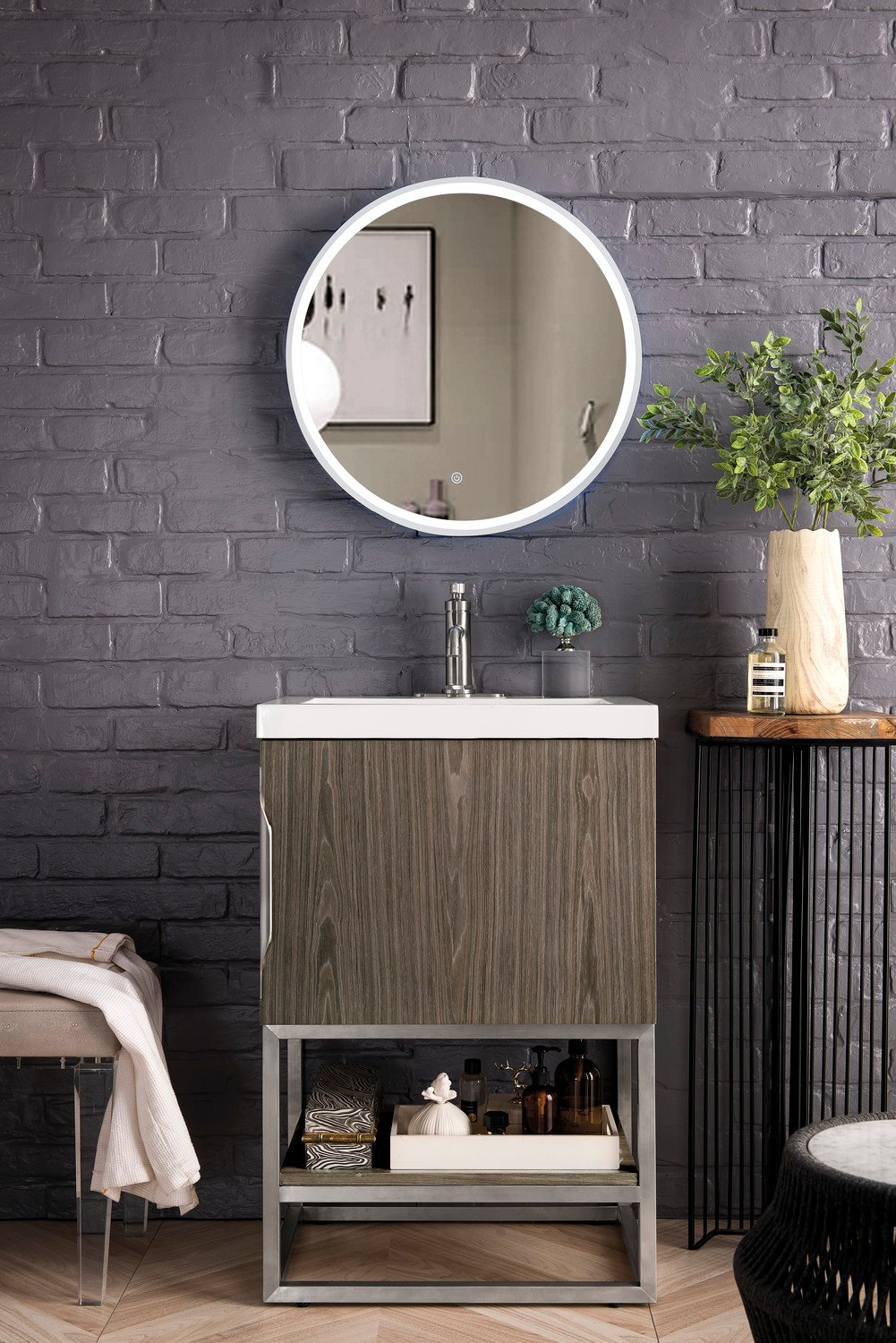 cheap bathroom countertops James Martin Vanity Ash Gray Modern