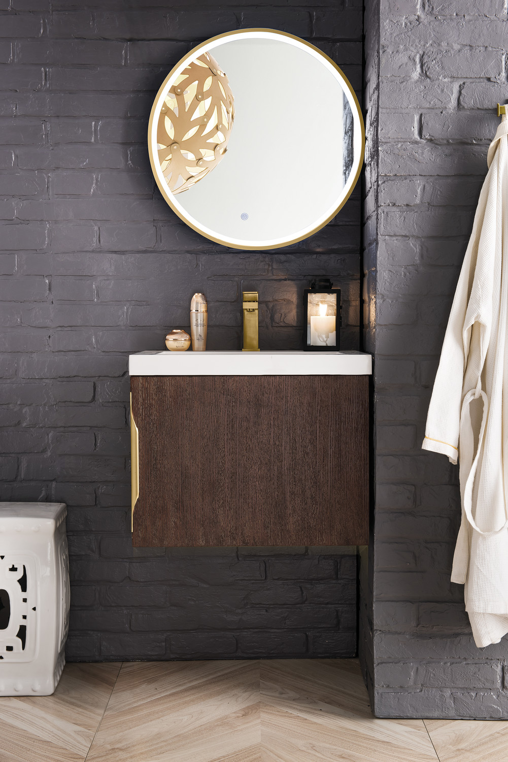 small cabinet for bathroom countertop James Martin Vanity Coffee Oak Modern