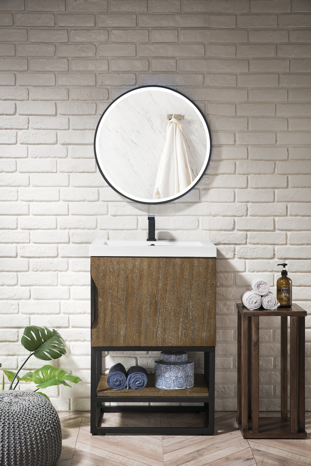 rustic white bathroom vanity James Martin Vanity Latte Oak Modern