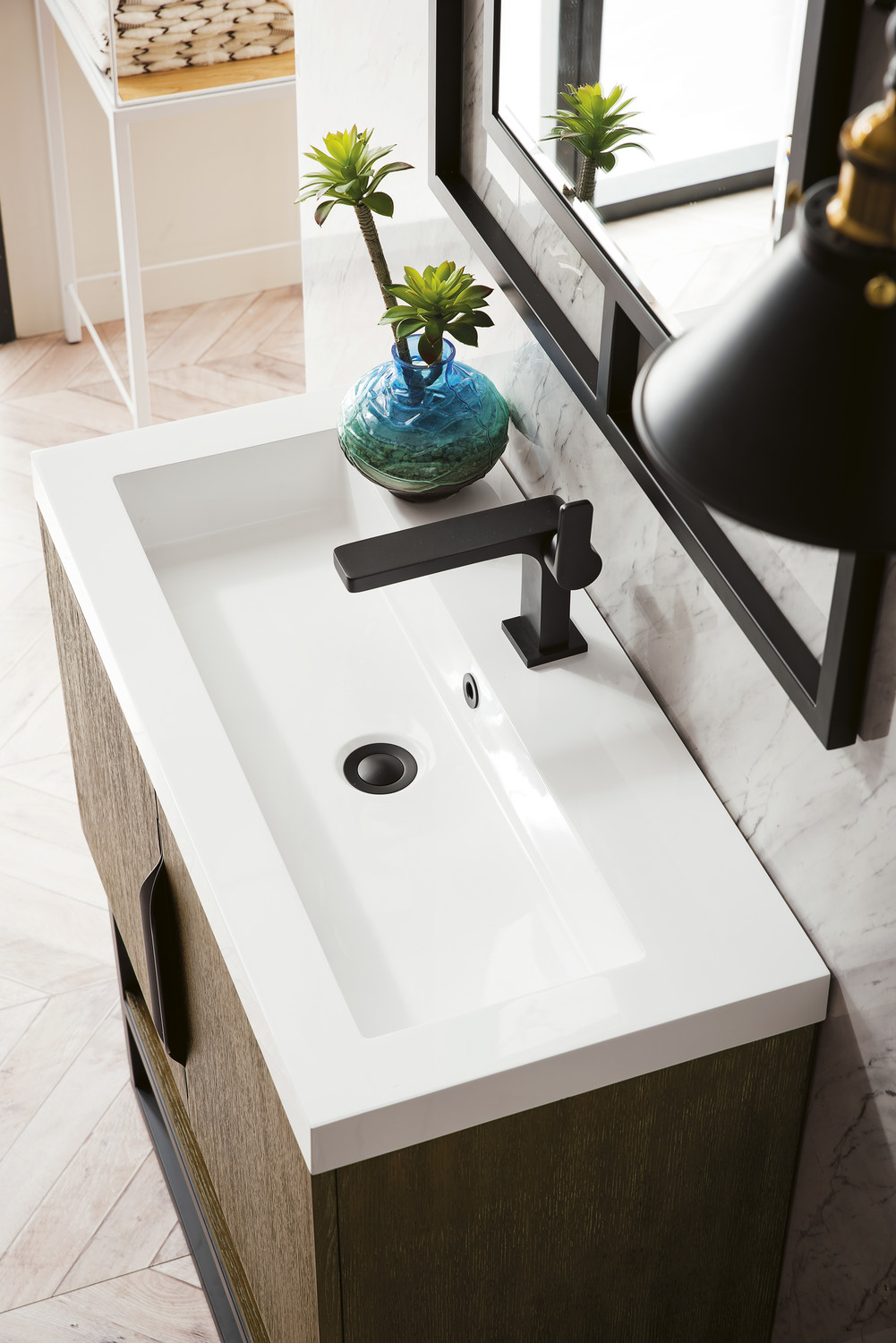 large bathroom vanity double sink James Martin Vanity Latte Oak Modern