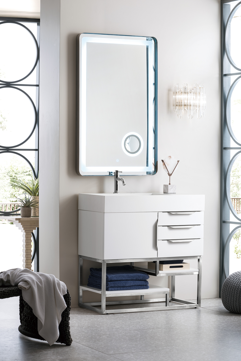 small bathroom sink cabinet ideas James Martin Vanity Glossy White Modern