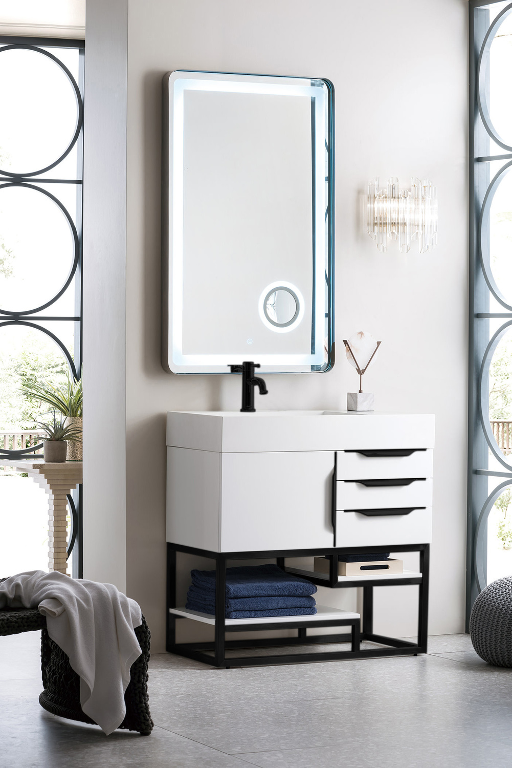 72 inch bathroom countertop James Martin Vanity Glossy White Modern