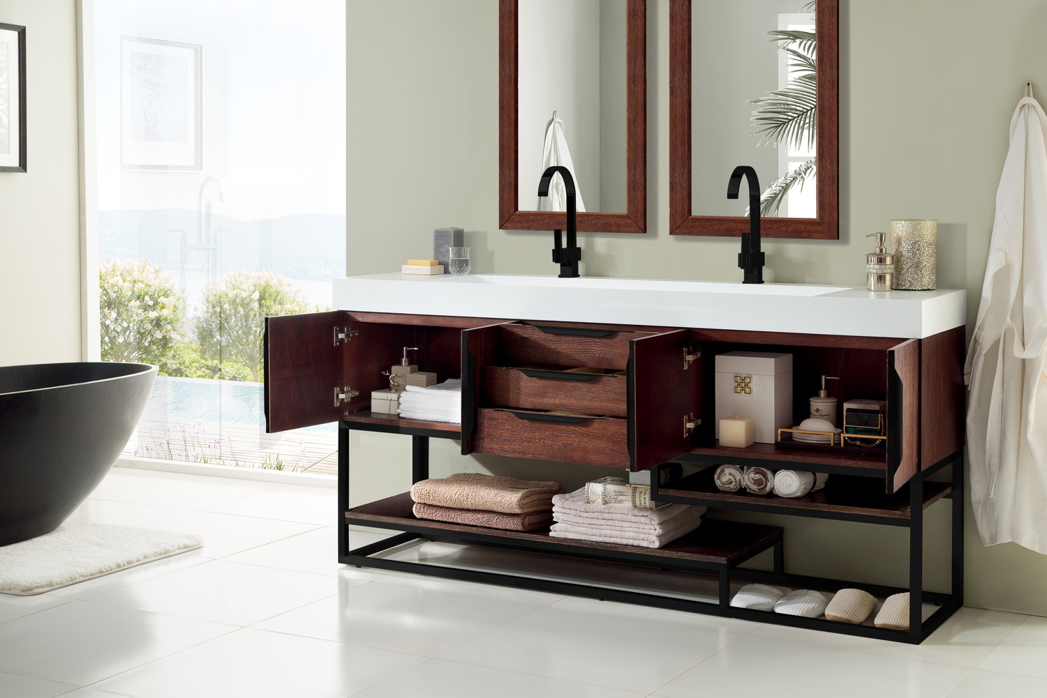 50 inch vanity top with sink James Martin Vanity Coffee Oak Modern