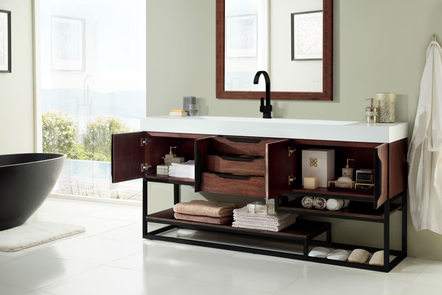 small bathroom sink cabinet James Martin Vanity Coffee Oak Modern