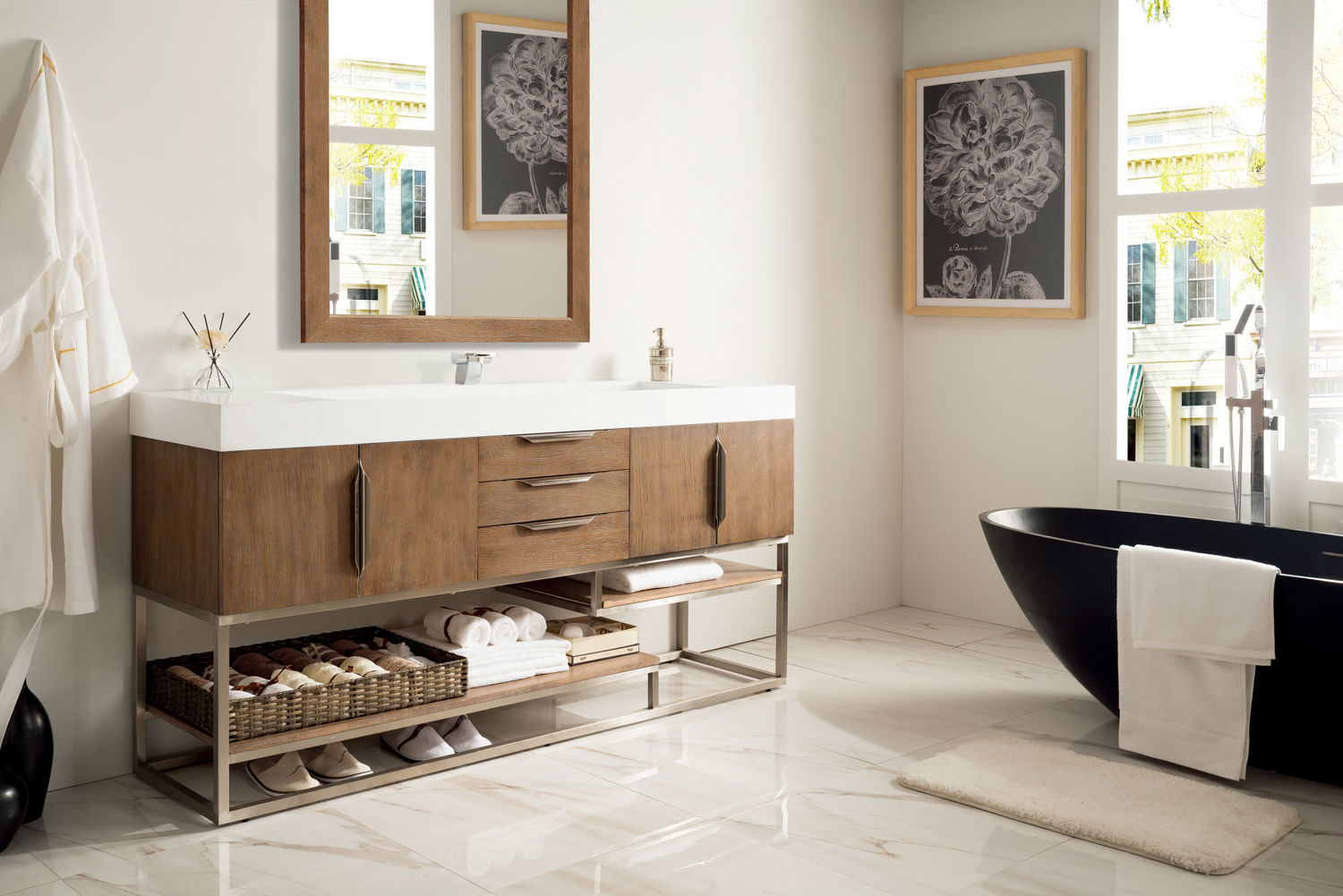 bathroom vanity top James Martin Vanity Latte Oak Modern